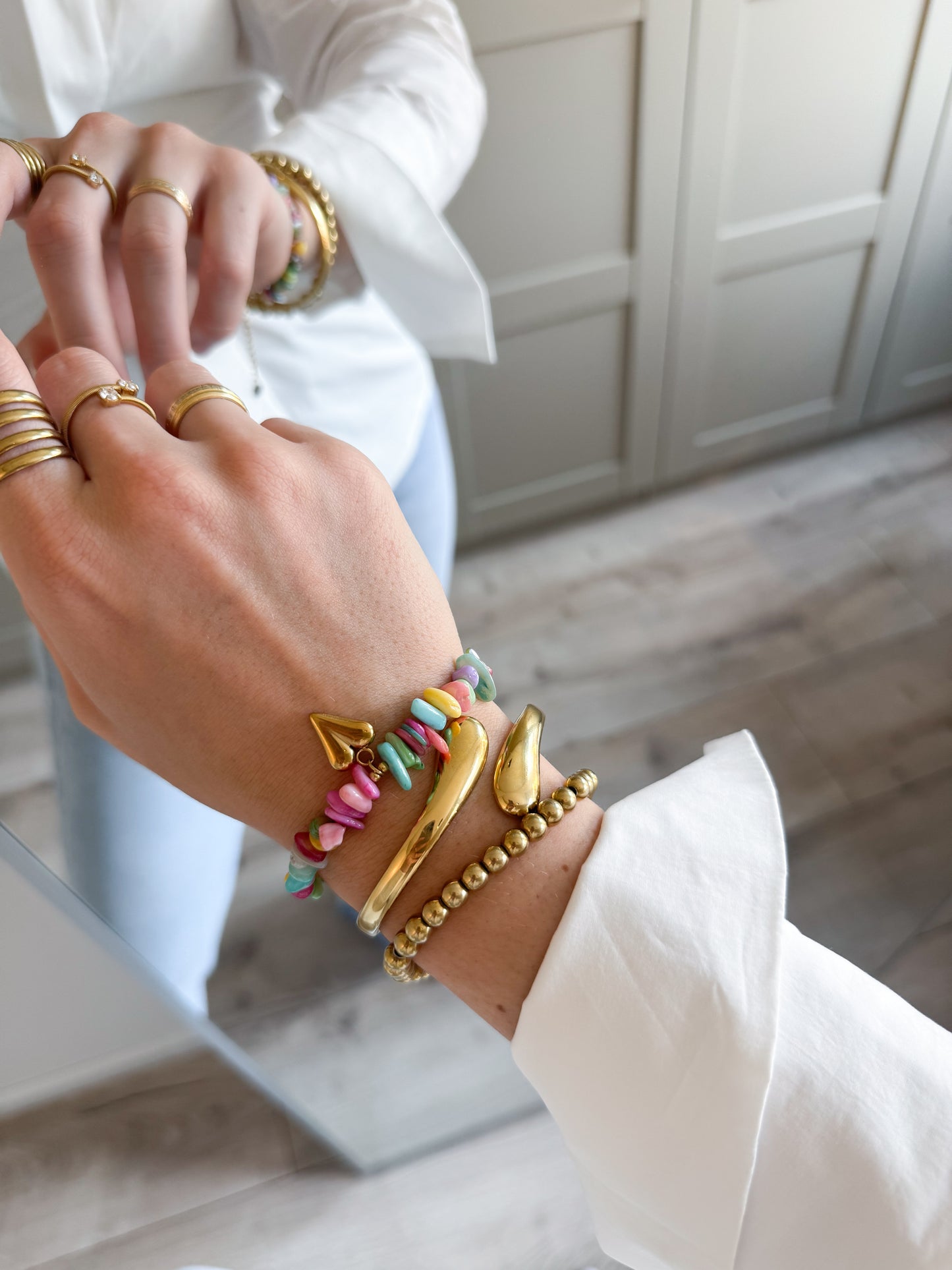 Armband | Heart stones | Rainbow