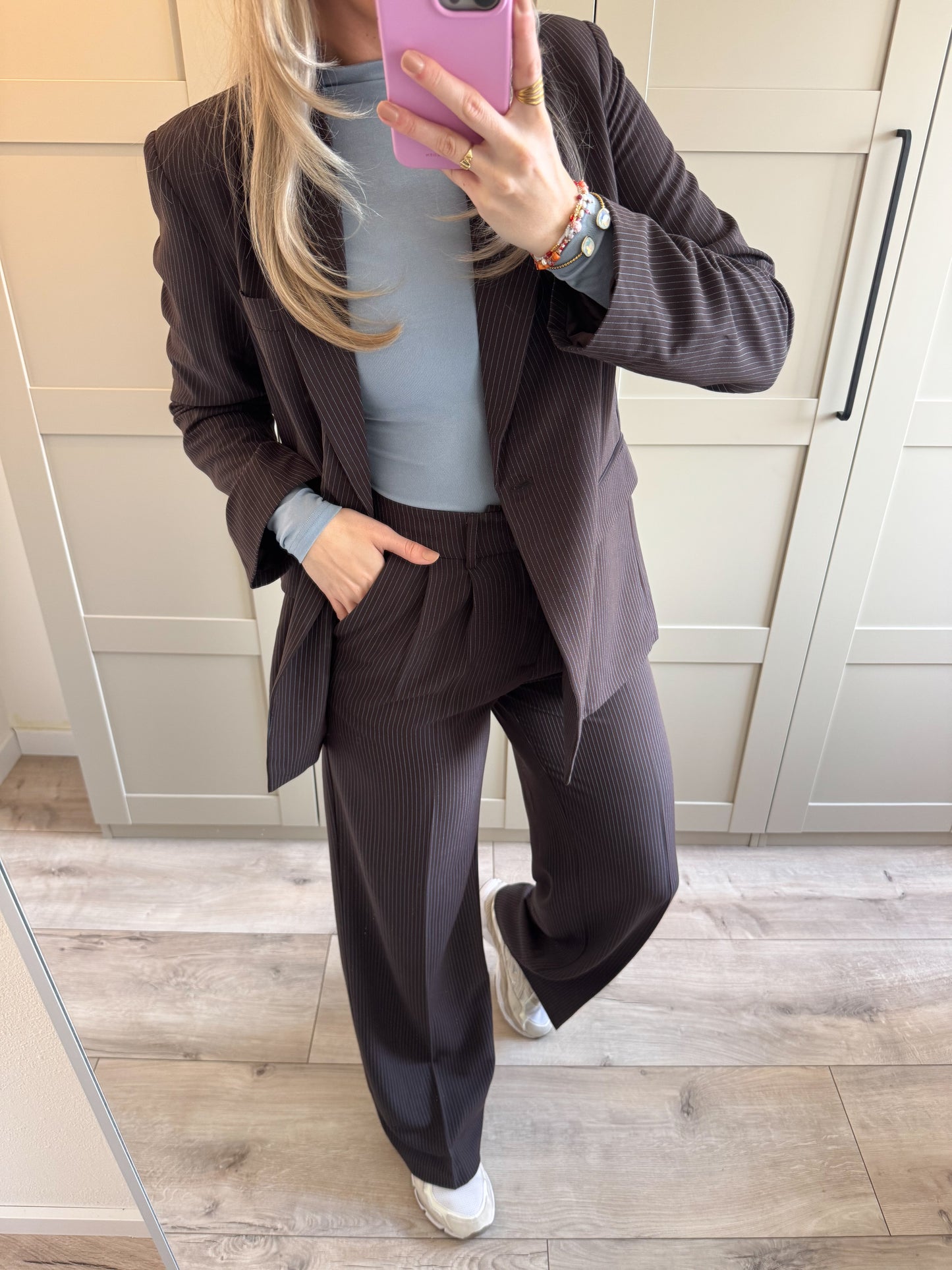 Blazer | Lianne | Bruin blauw streep