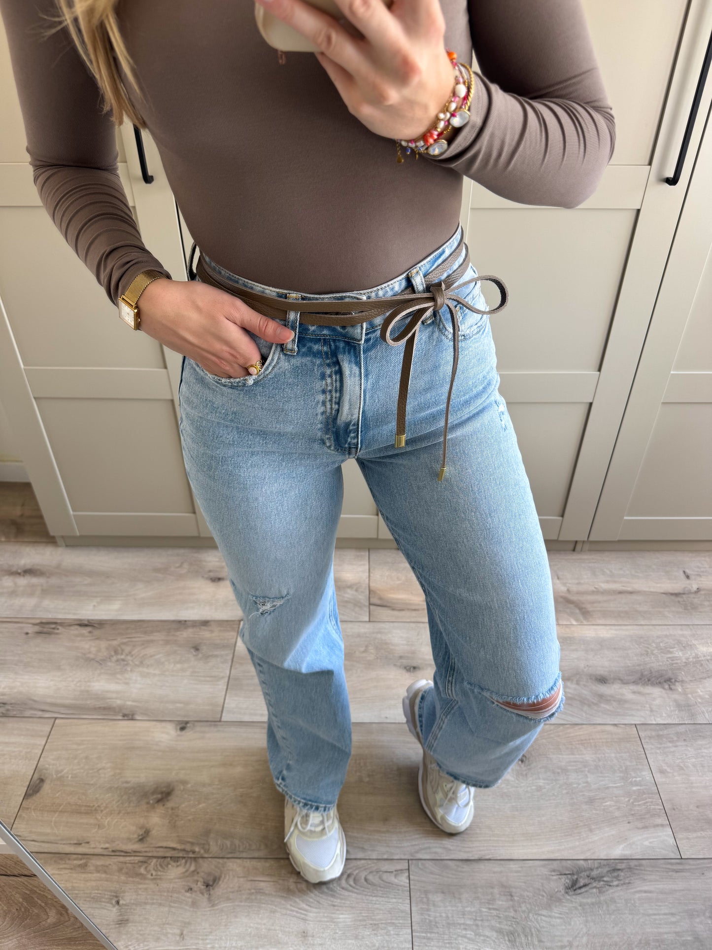 Riem | Lucia | Taupe leer