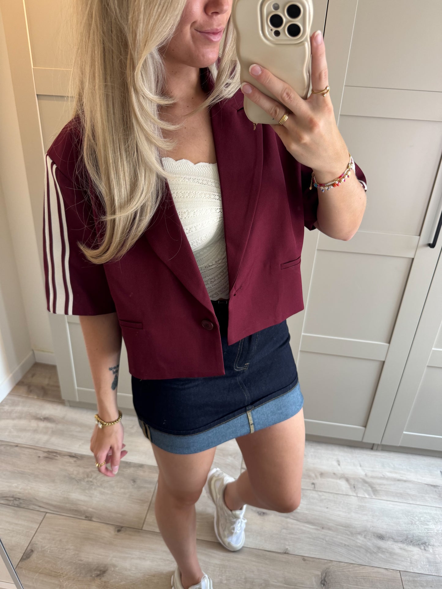 Blazer | Ambika Cropt stripe | Bordeaux