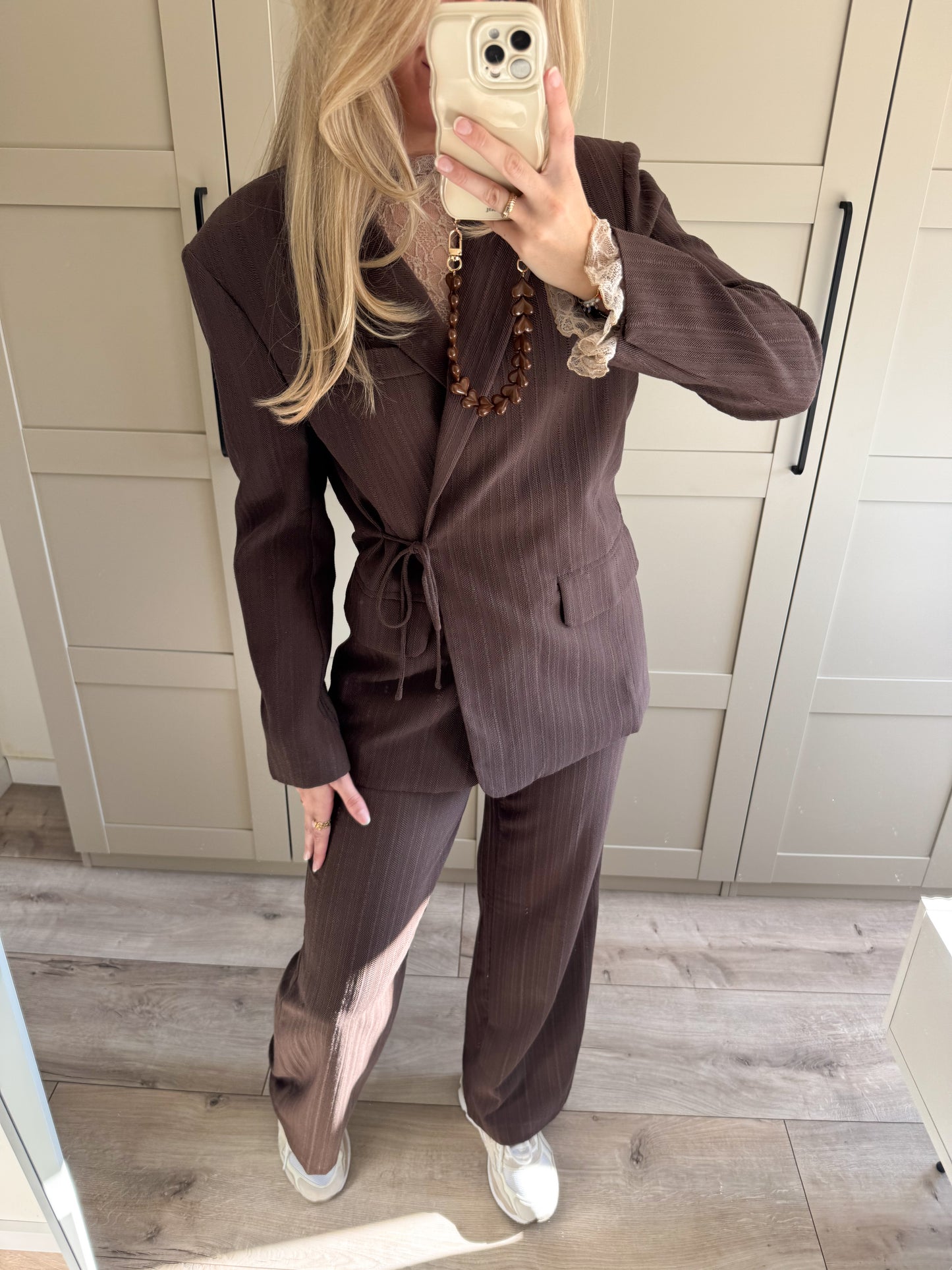 Pantalon | Fleur | Taupe bruin