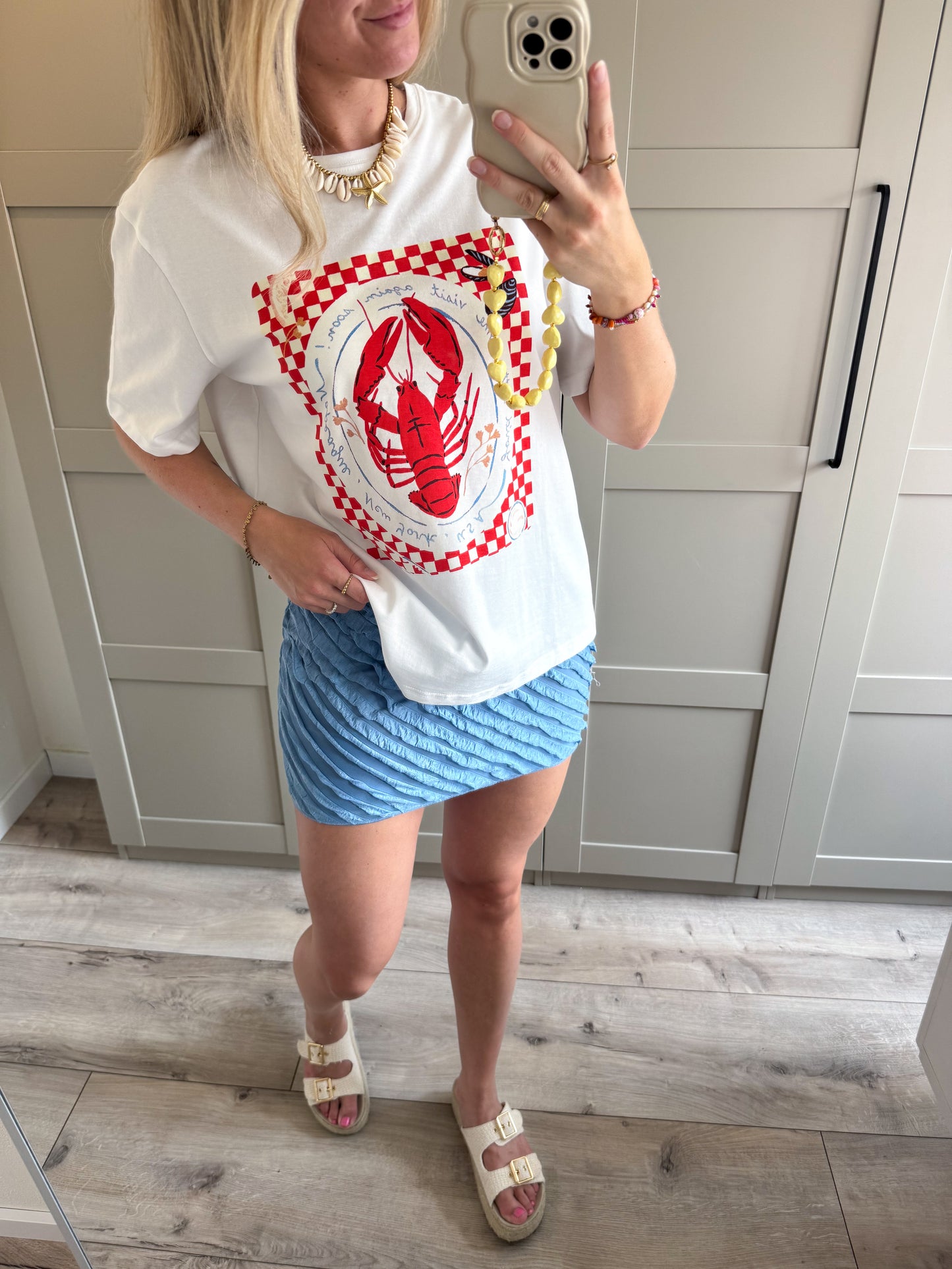 T-shirt | Lobster | Wit Rood