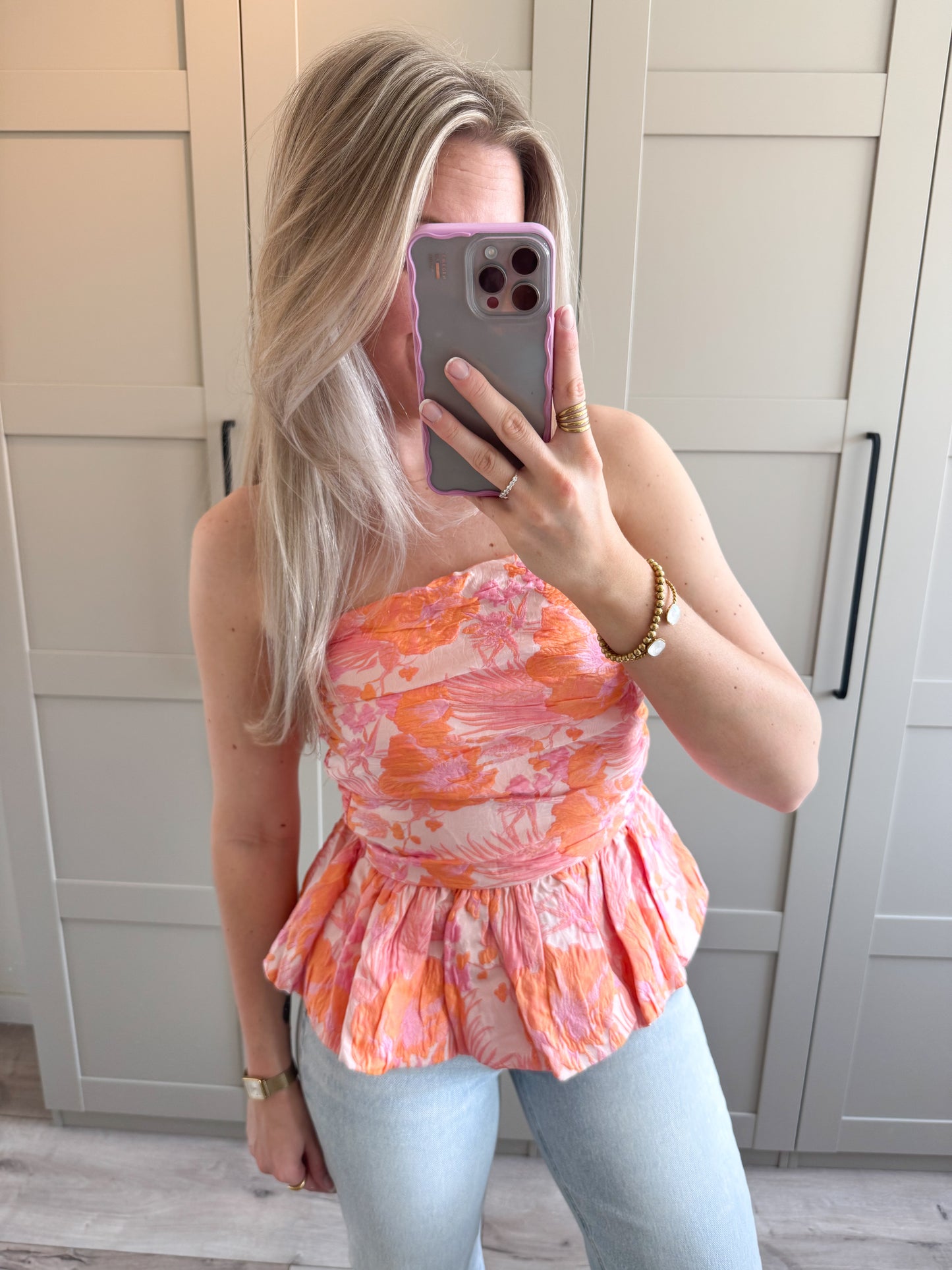 Bandeau top | Hailey | Oranje roze