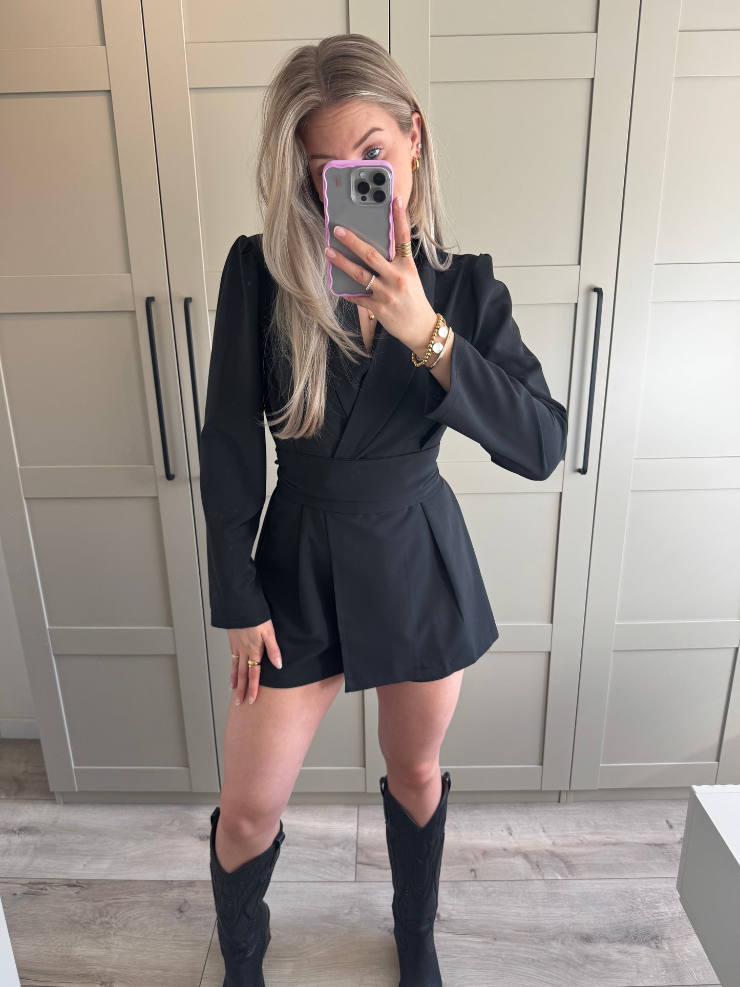 Playsuit | Rosa | Zwart
