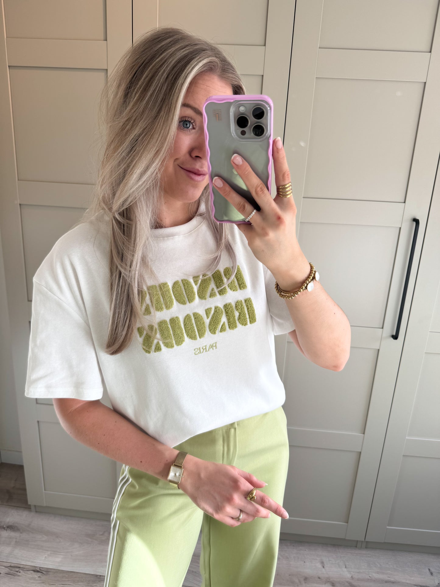 T-shirt | Bisous | Wit