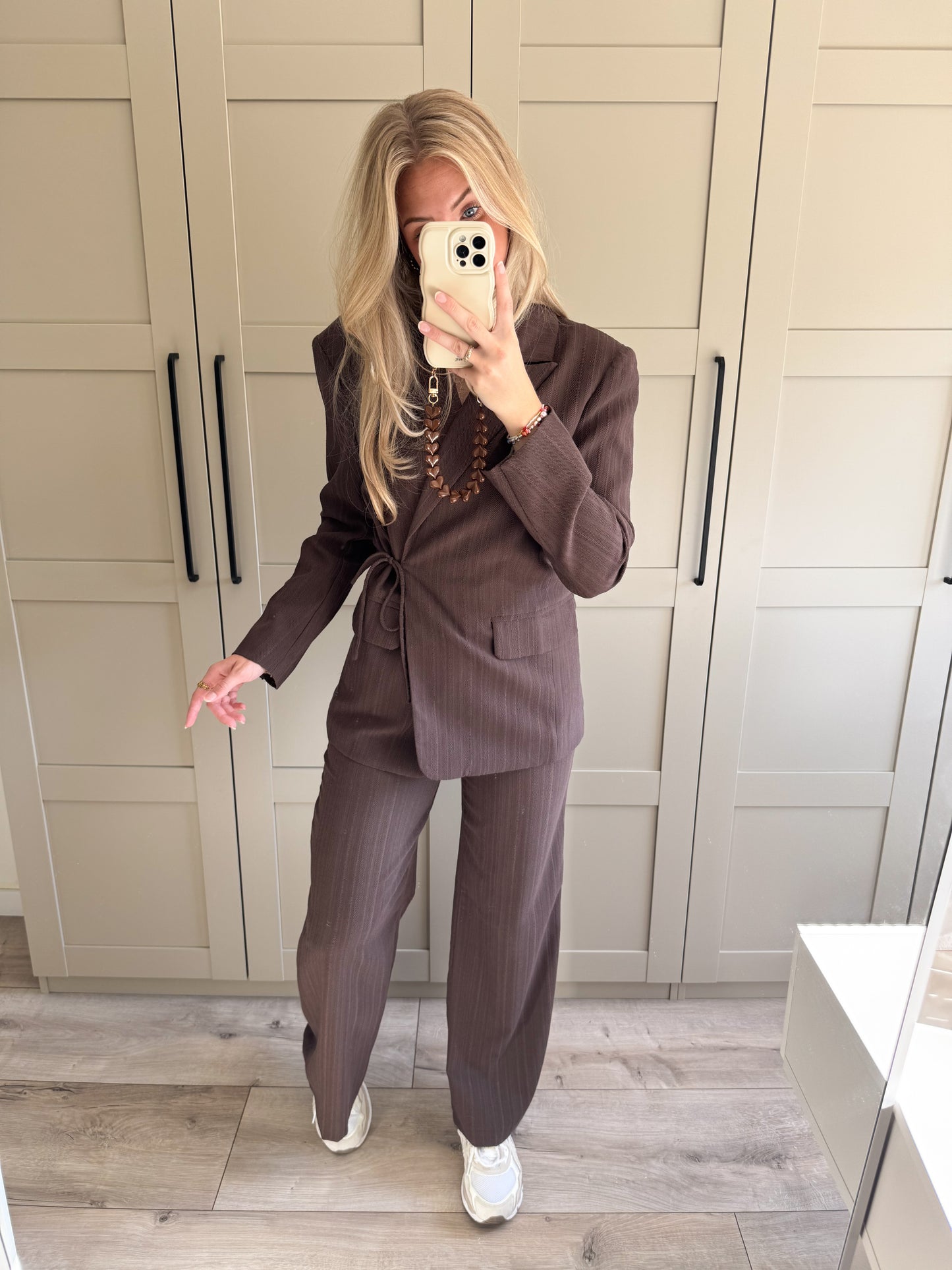 Blazer | Fleur | Taupe bruin