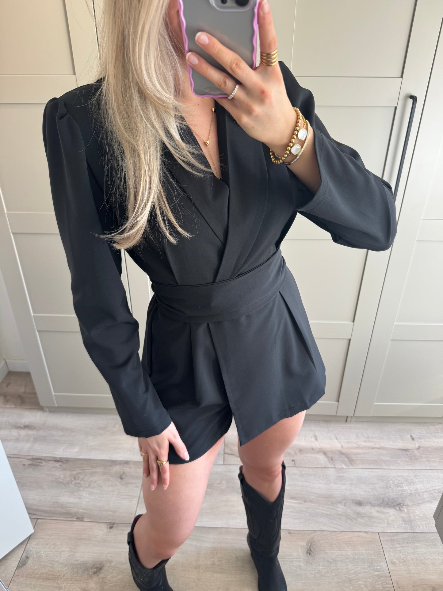Playsuit | Rosa | Zwart