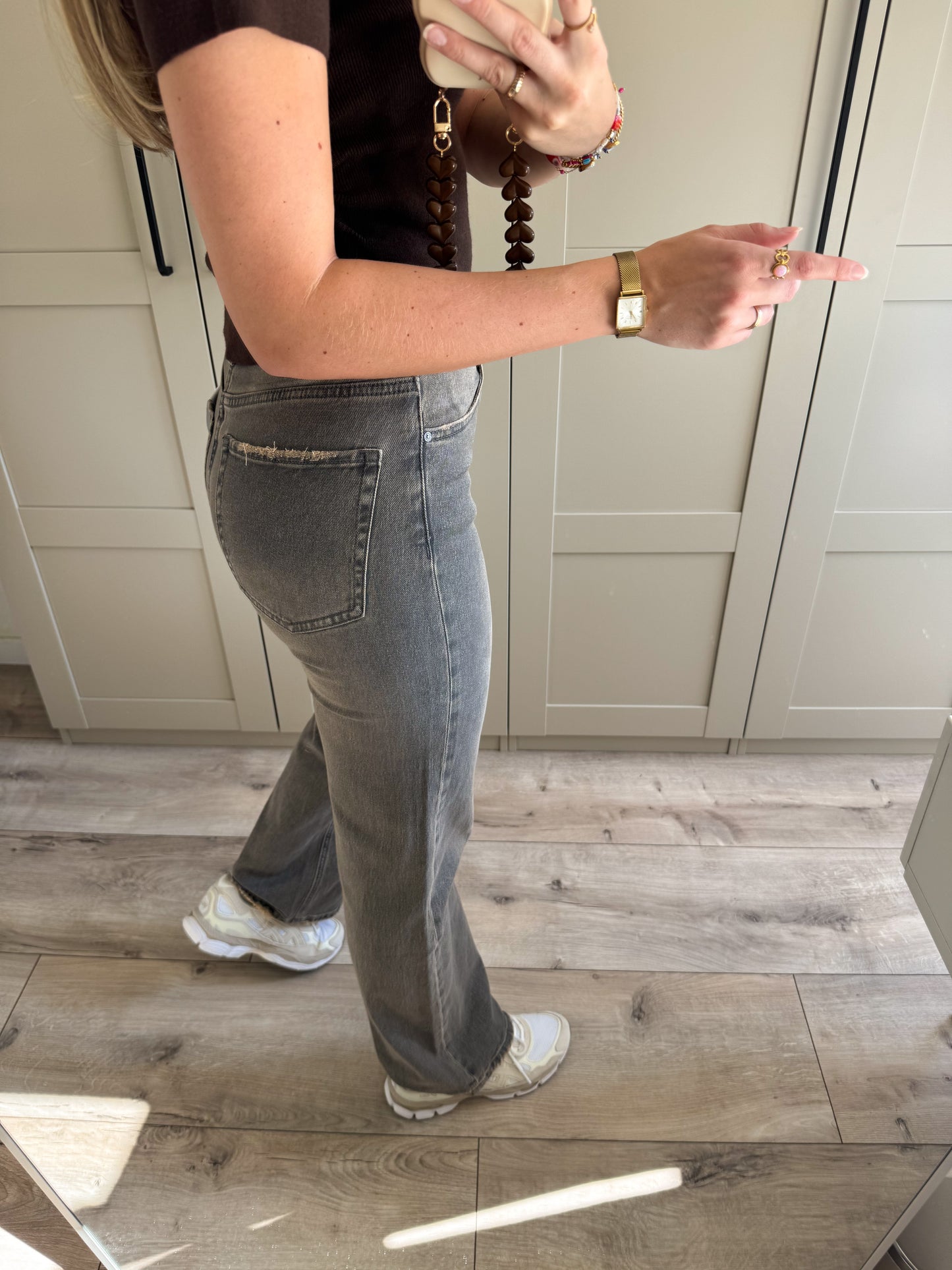 Wide leg jeans Tall | Ayla | Denim bruin