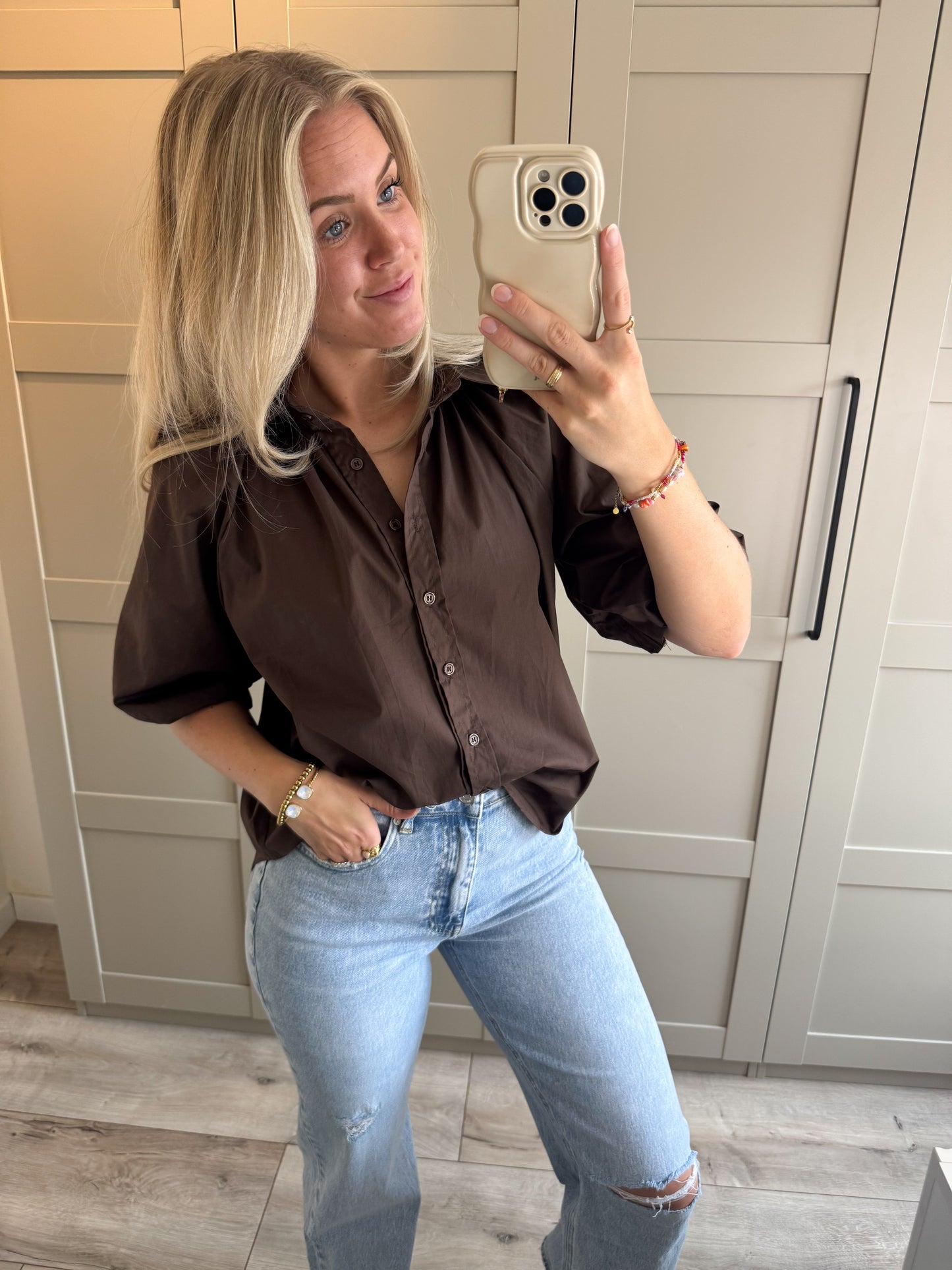 Blouse | Malou | Bruin