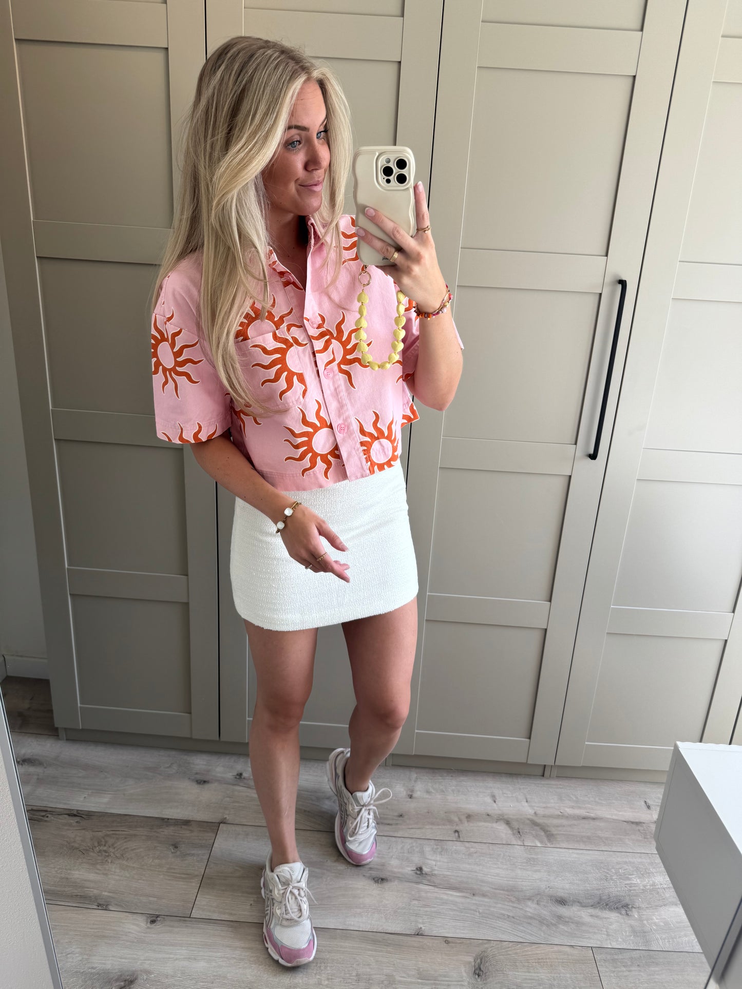 Blouse | Sun | Denim Oranje roze