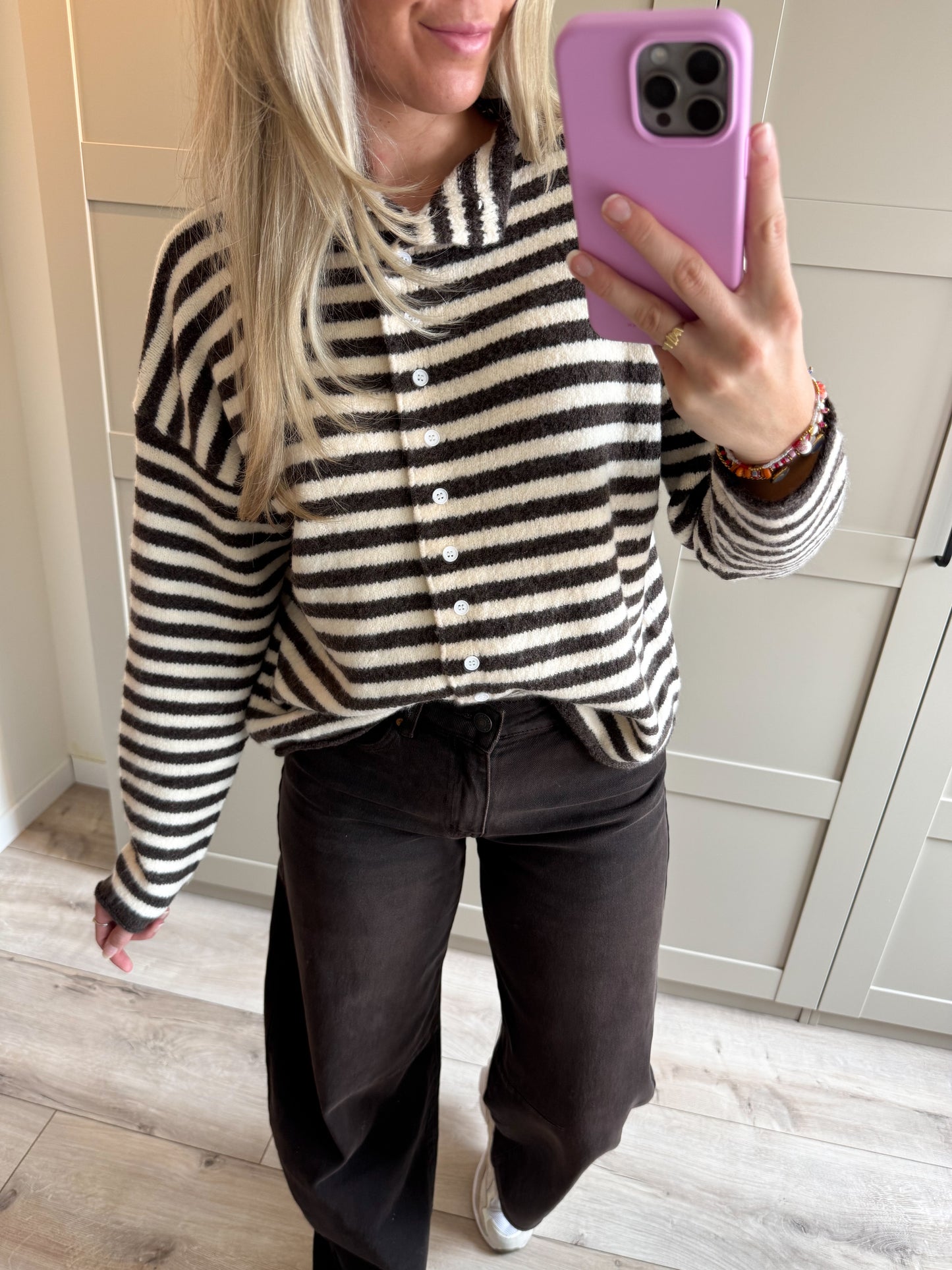 Vest | Rita | Bruin streep