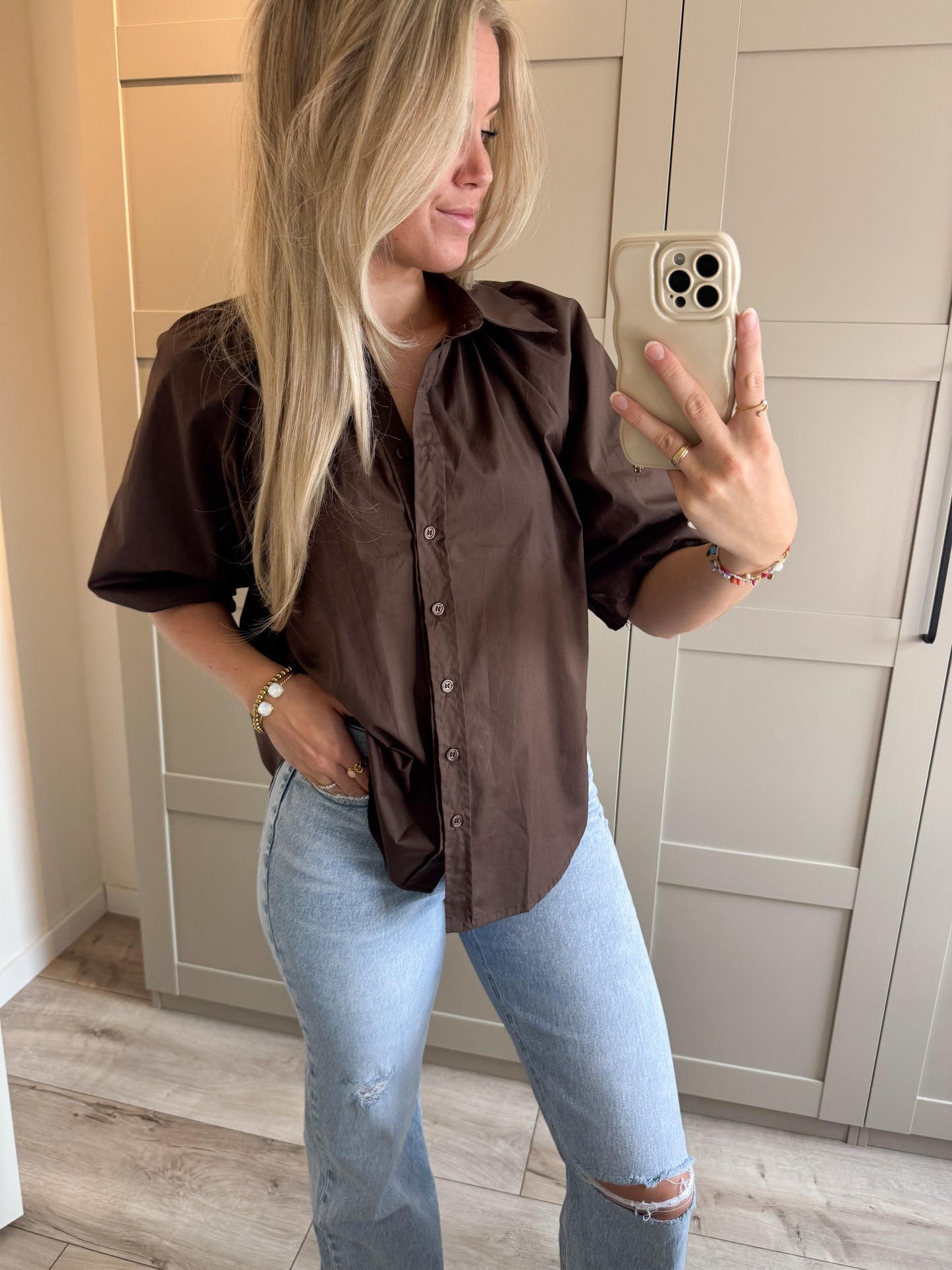 Blouse | Malou | Bruin