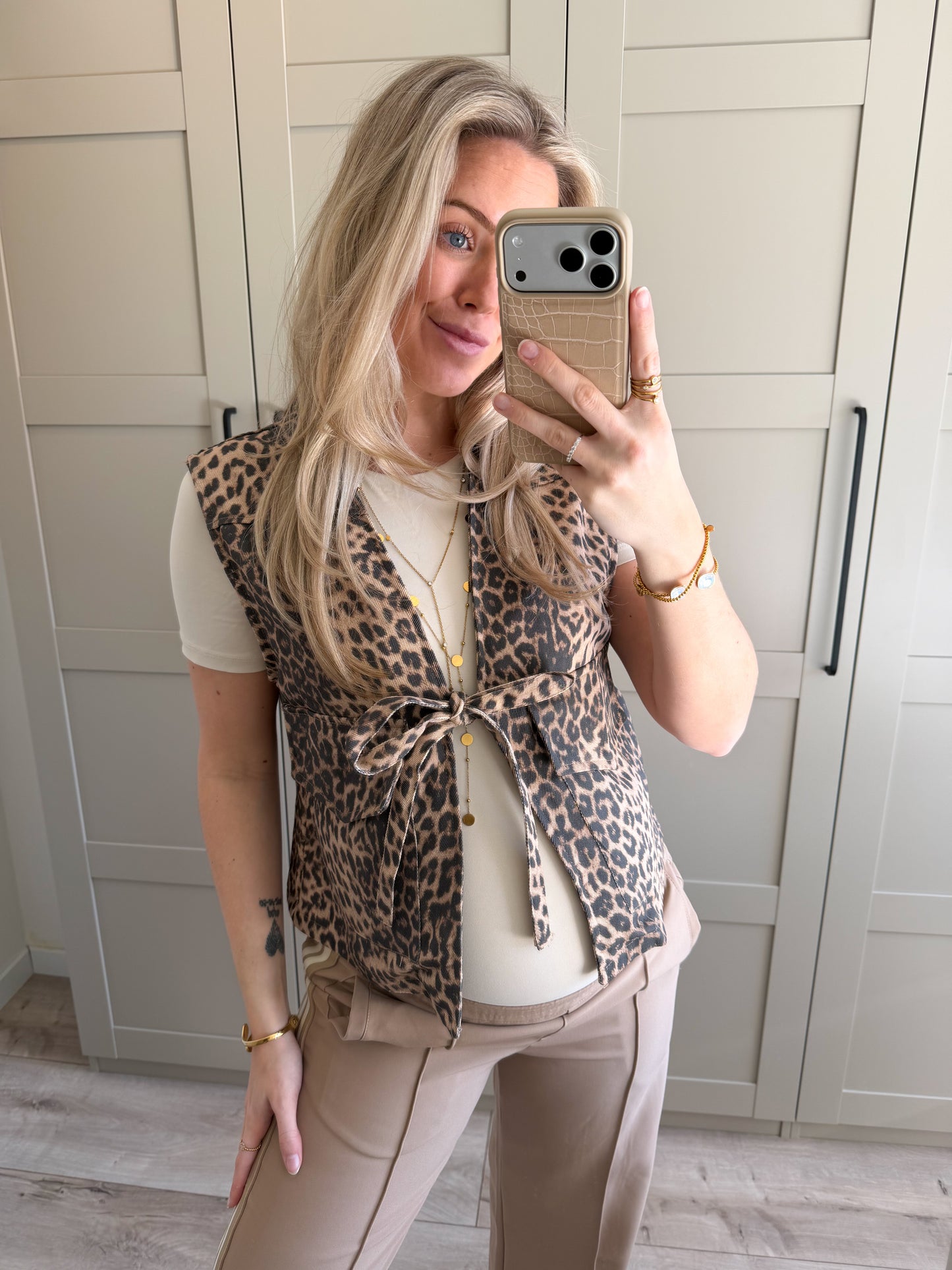 Gilet | Kate | Leo print denim