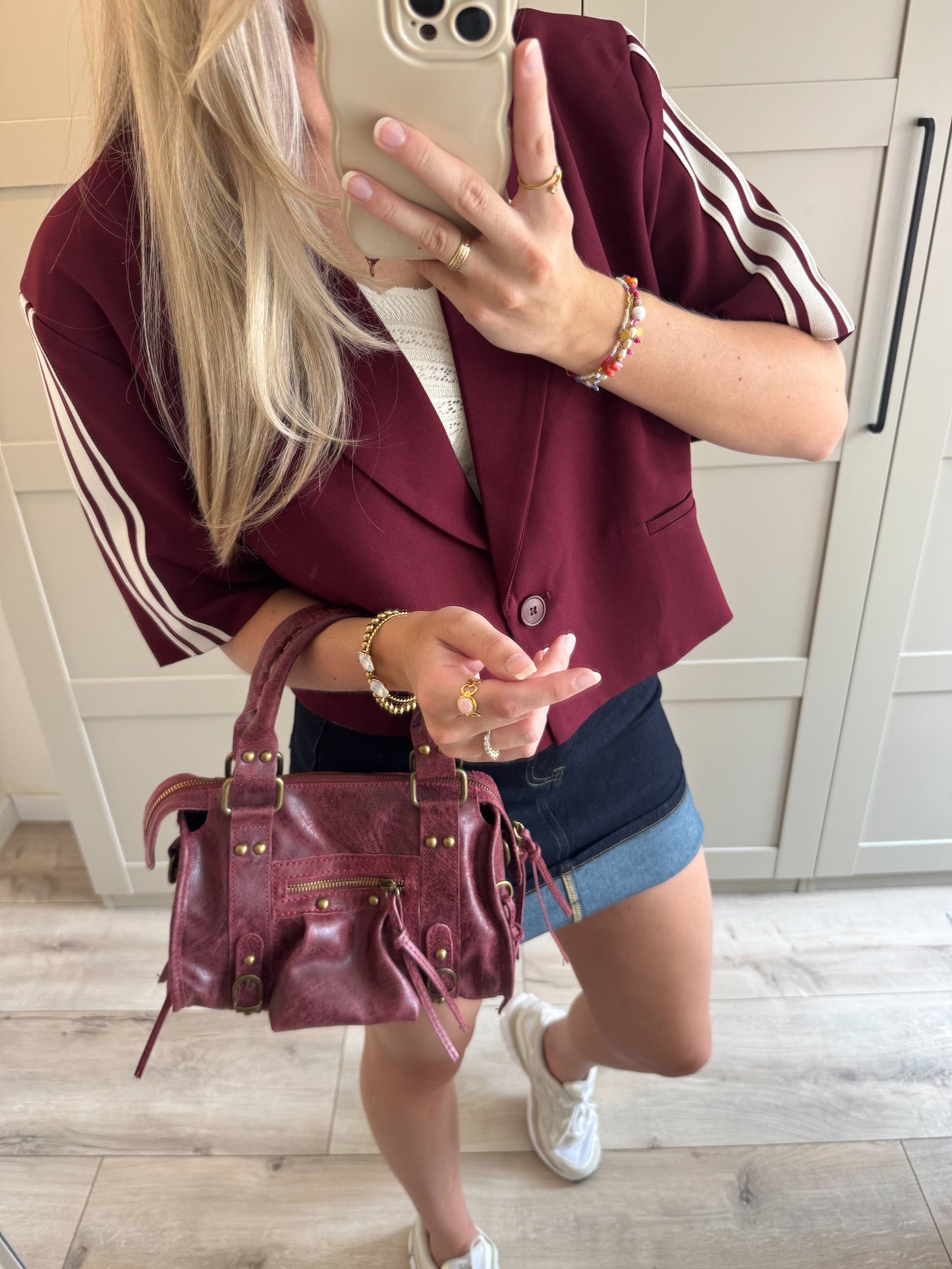Blazer | Ambika Cropt stripe | Bordeaux