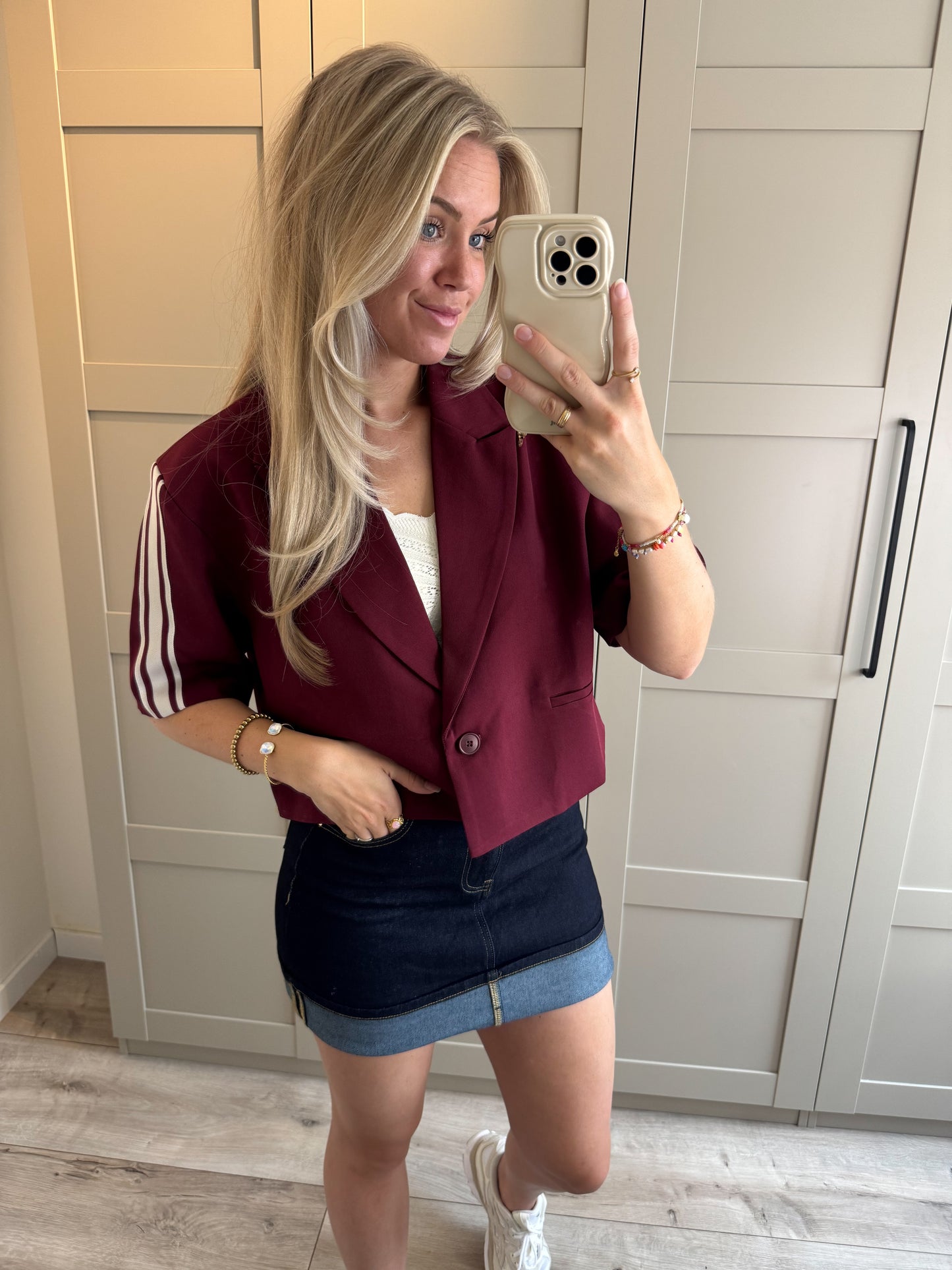 Blazer | Ambika Cropt stripe | Bordeaux