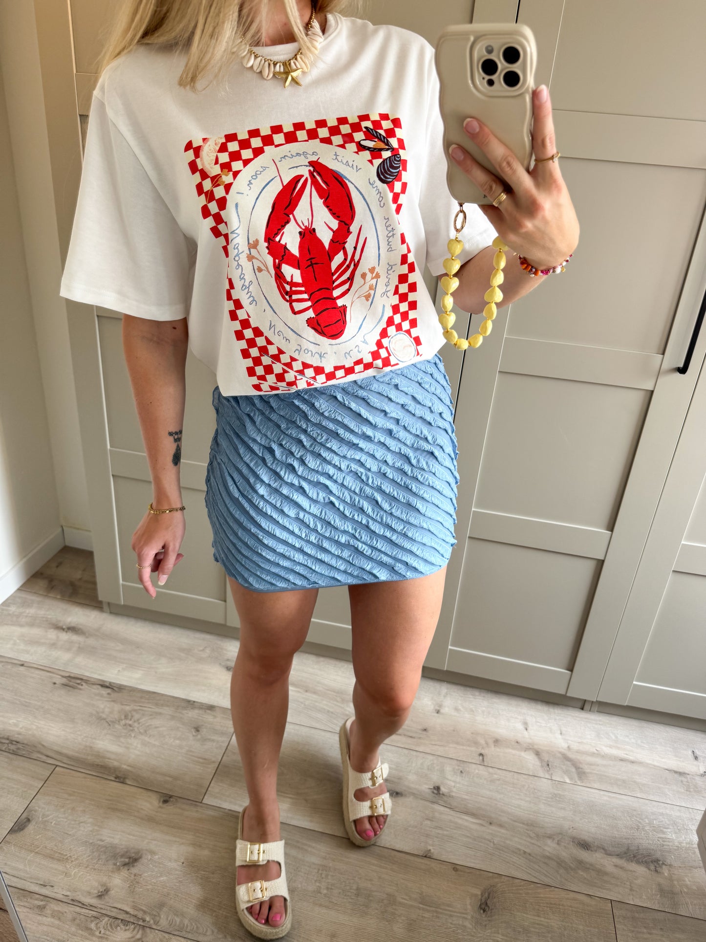 T-shirt | Lobster | Wit Rood
