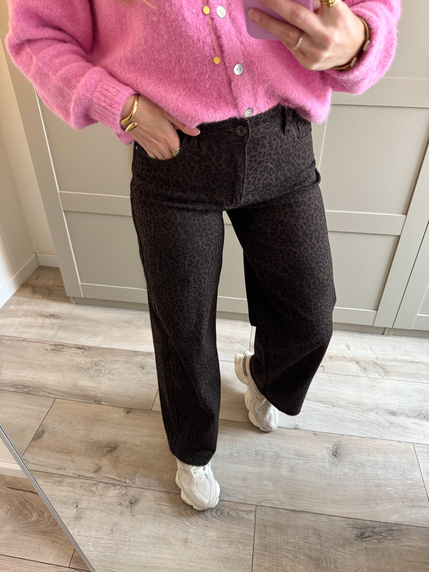 Baggy balloon jeans | Leopard | Bruin denim