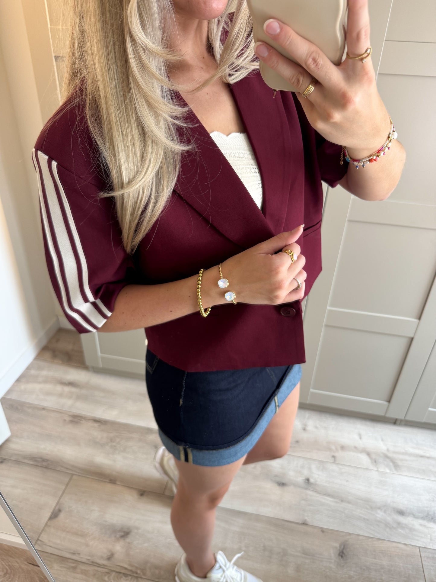 Blazer | Ambika Cropt stripe | Bordeaux