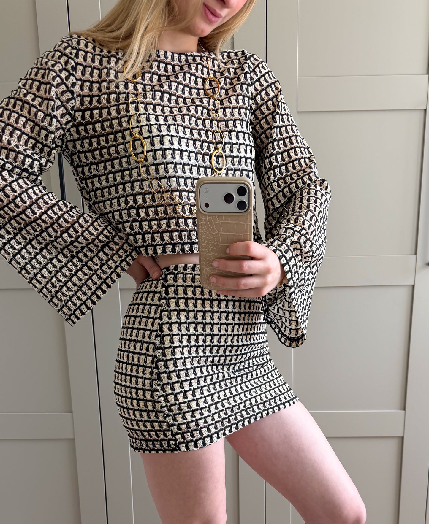 Rok | Fenne | Zwart beige