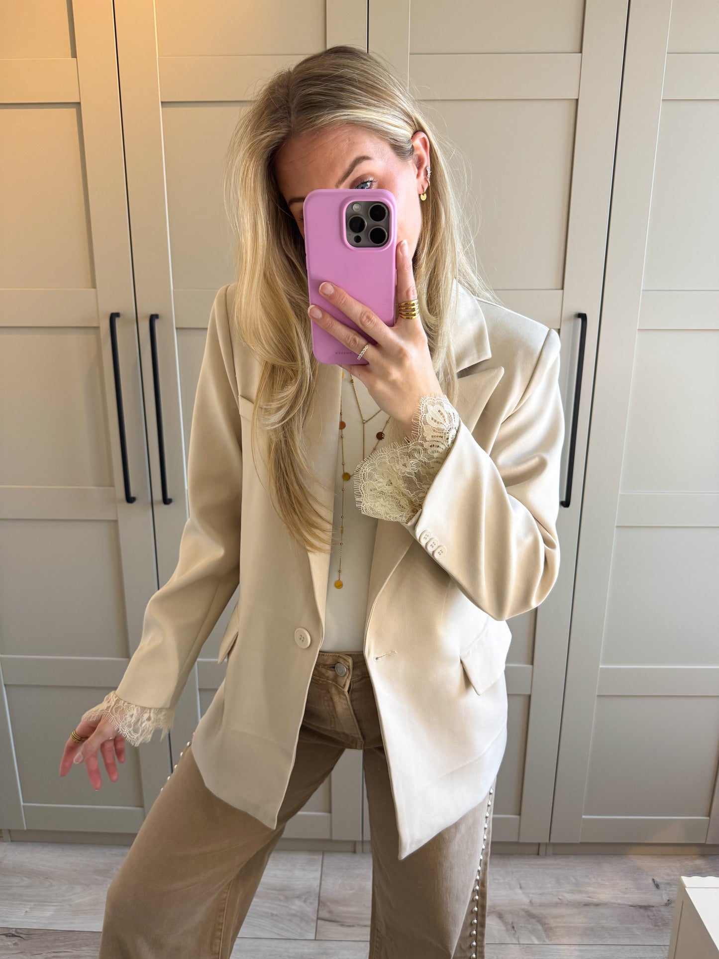 Blazer | Lace | Licht beige