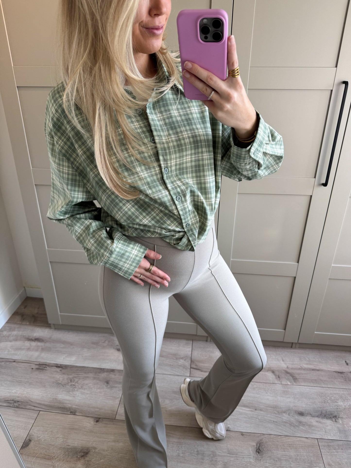 Blouse | Debby | Groen geruit