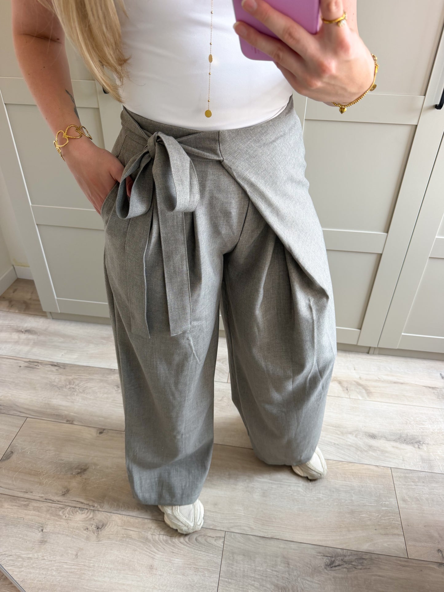Pantalon | Laura | Taupe grijs