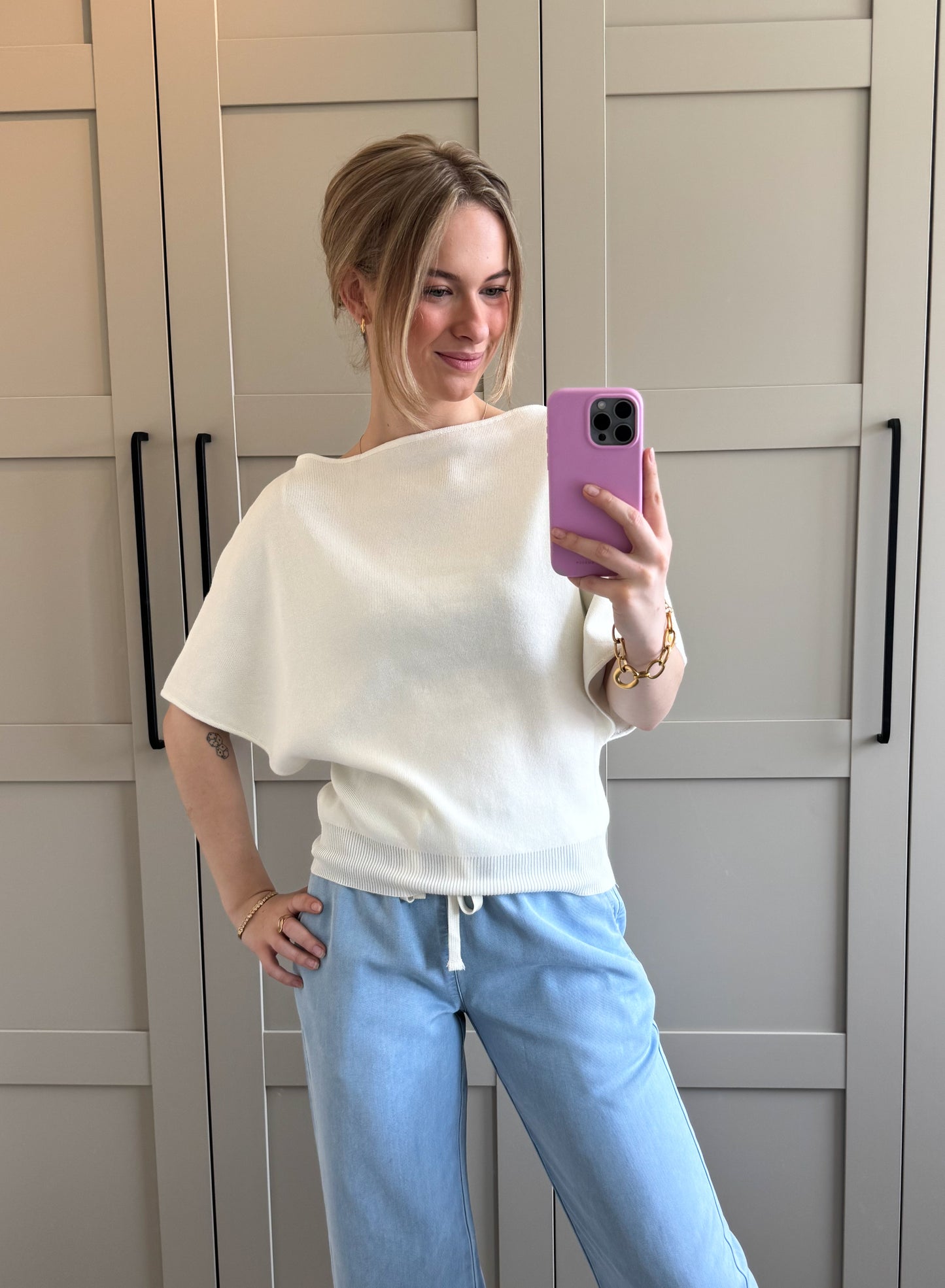 Top | Leanne | Ecru