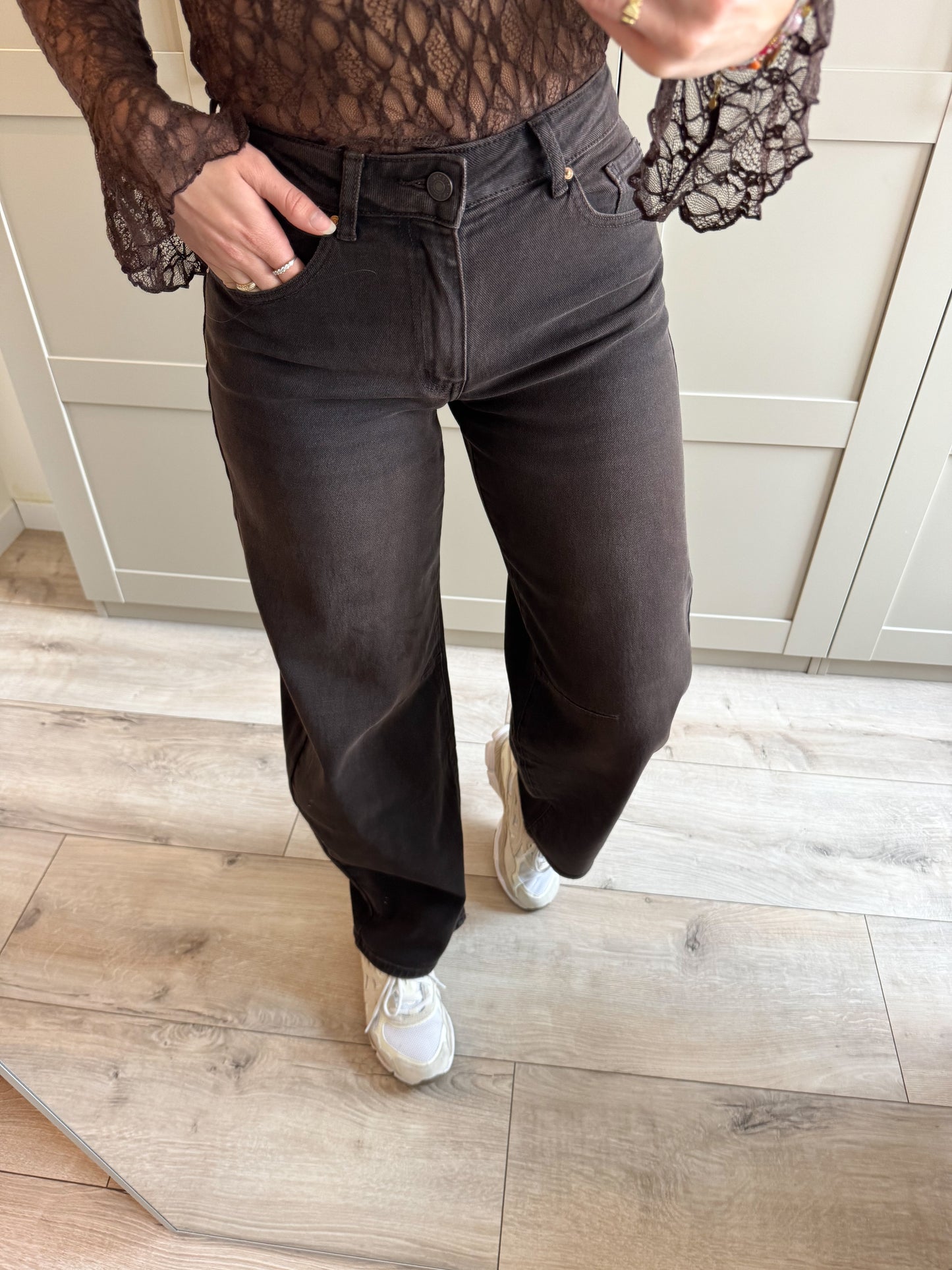 Baggy balloon jeans | Veerle | Bruin denim