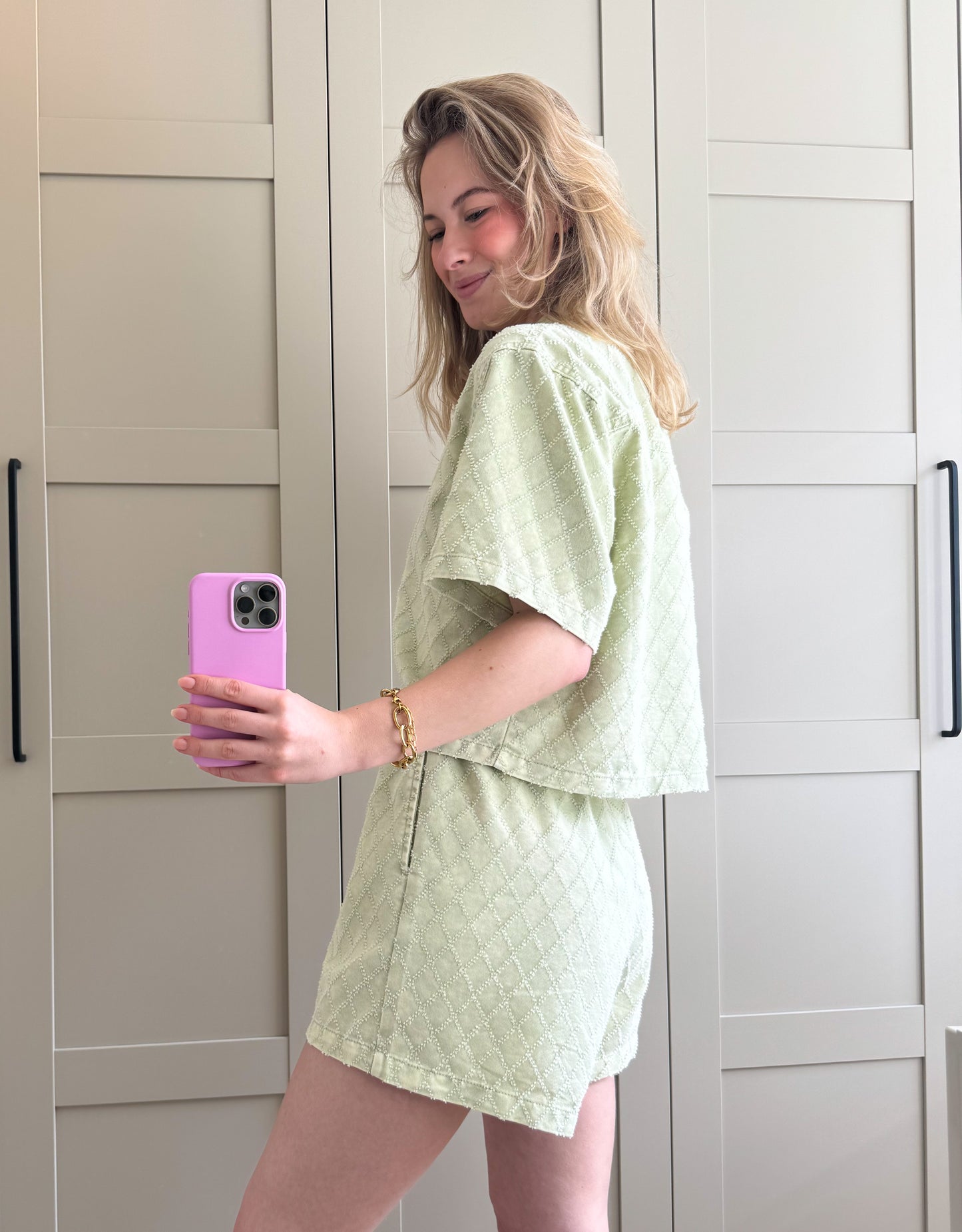 Set | Iva | Denim lichtgroen