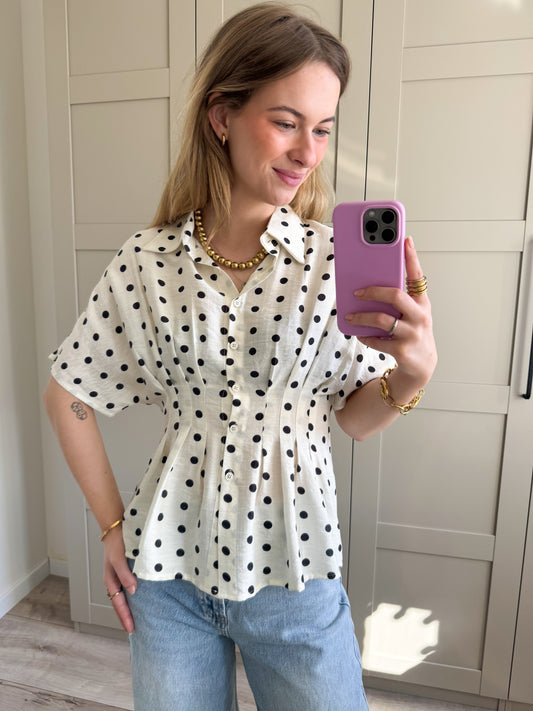 Blouse | Isabelle | Wit dots