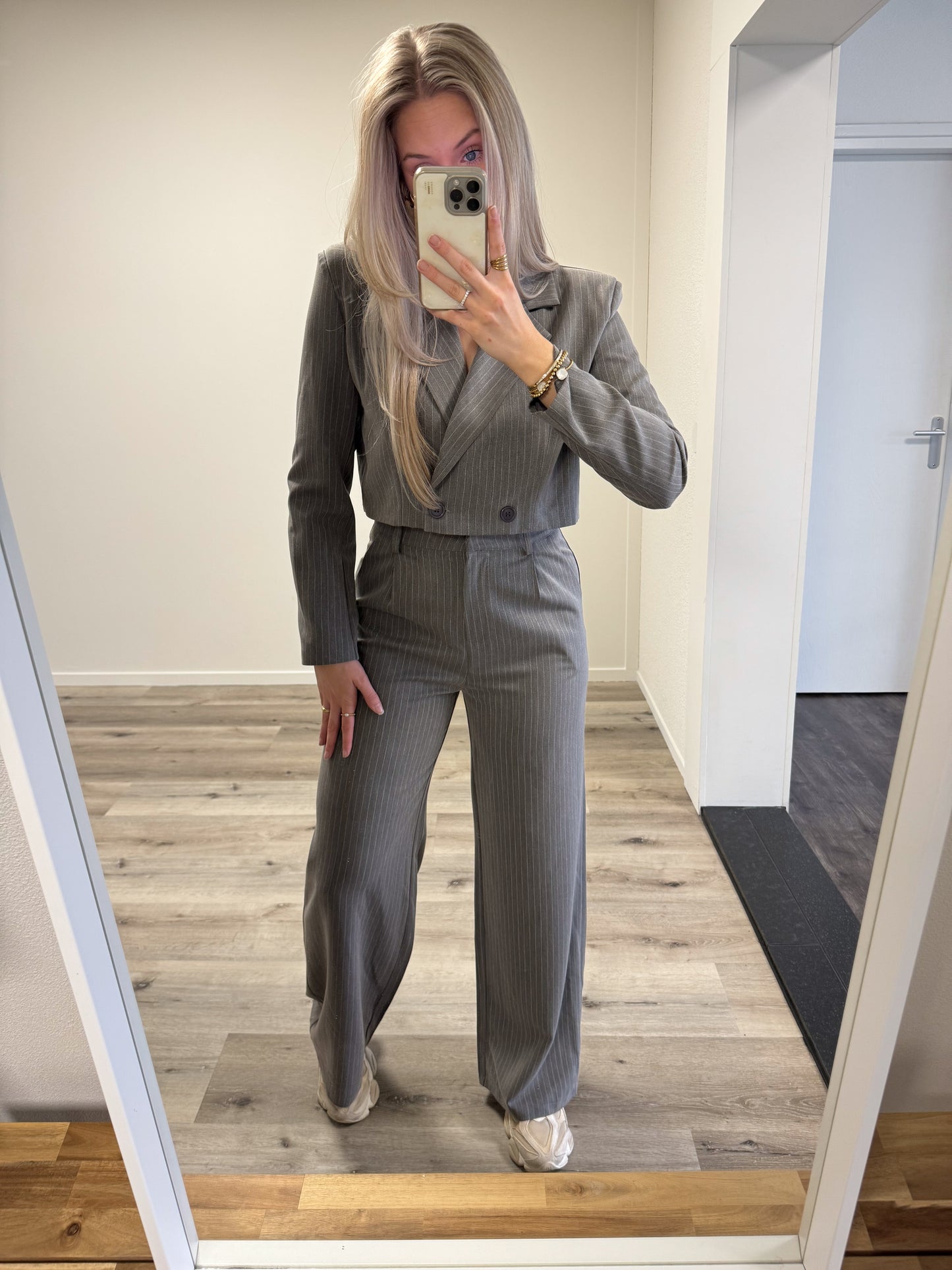 Pantalon | Olivia | Grijs streep