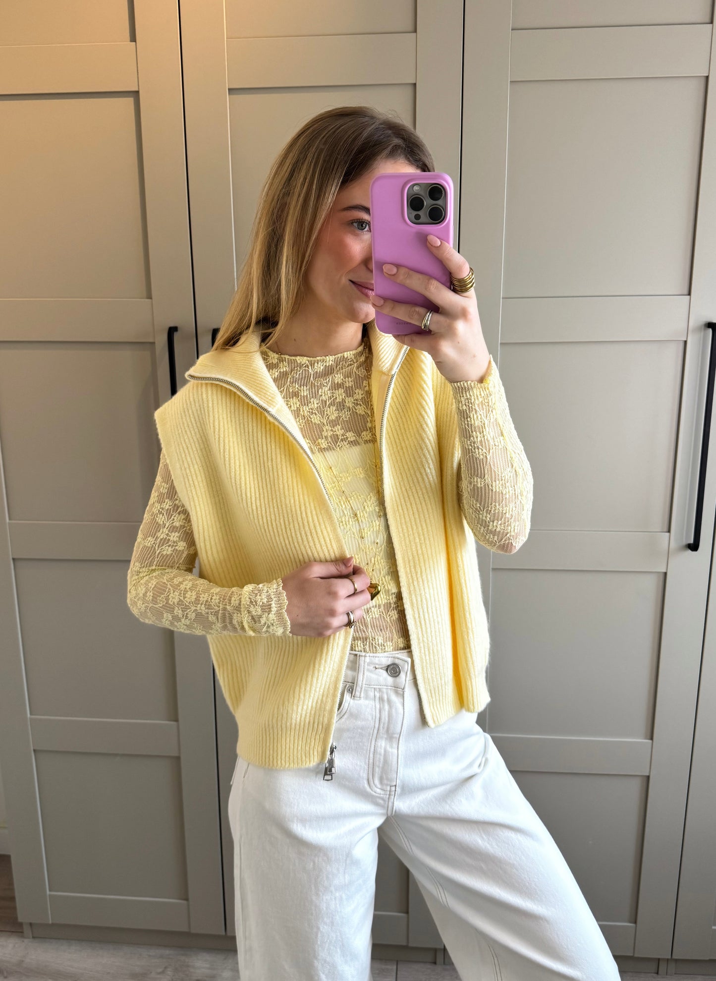 Zipper spencer | Jula | Lichtgeel