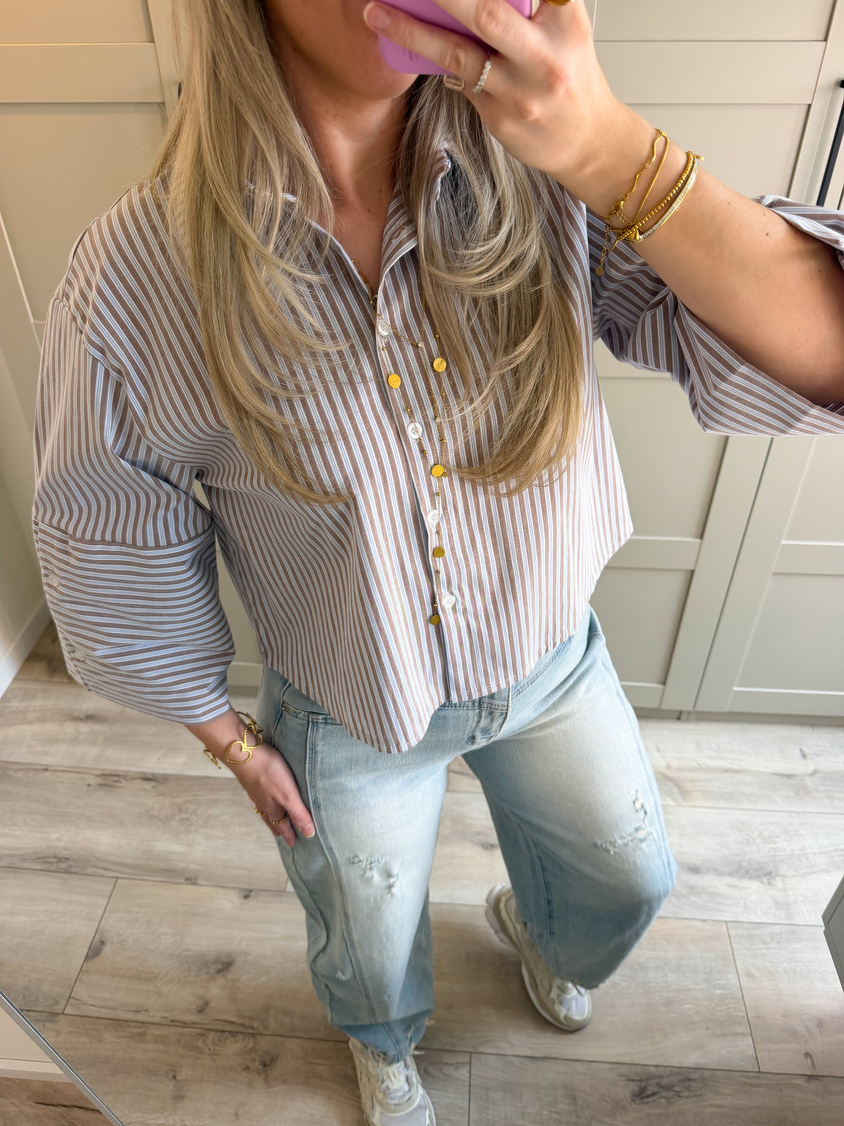 Blouse | Amber | Blauw beige