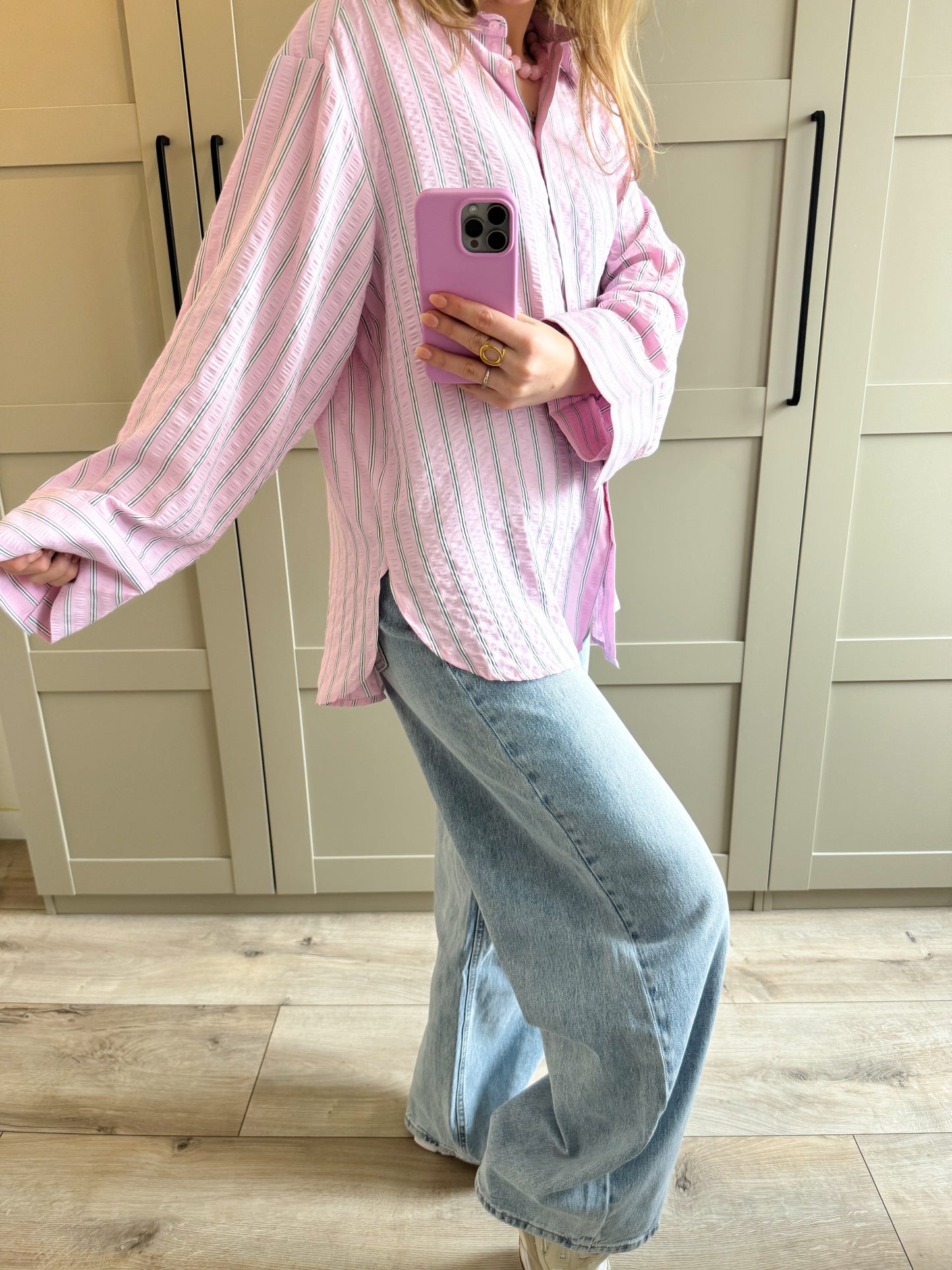 Blouse | Fien | Roze groen