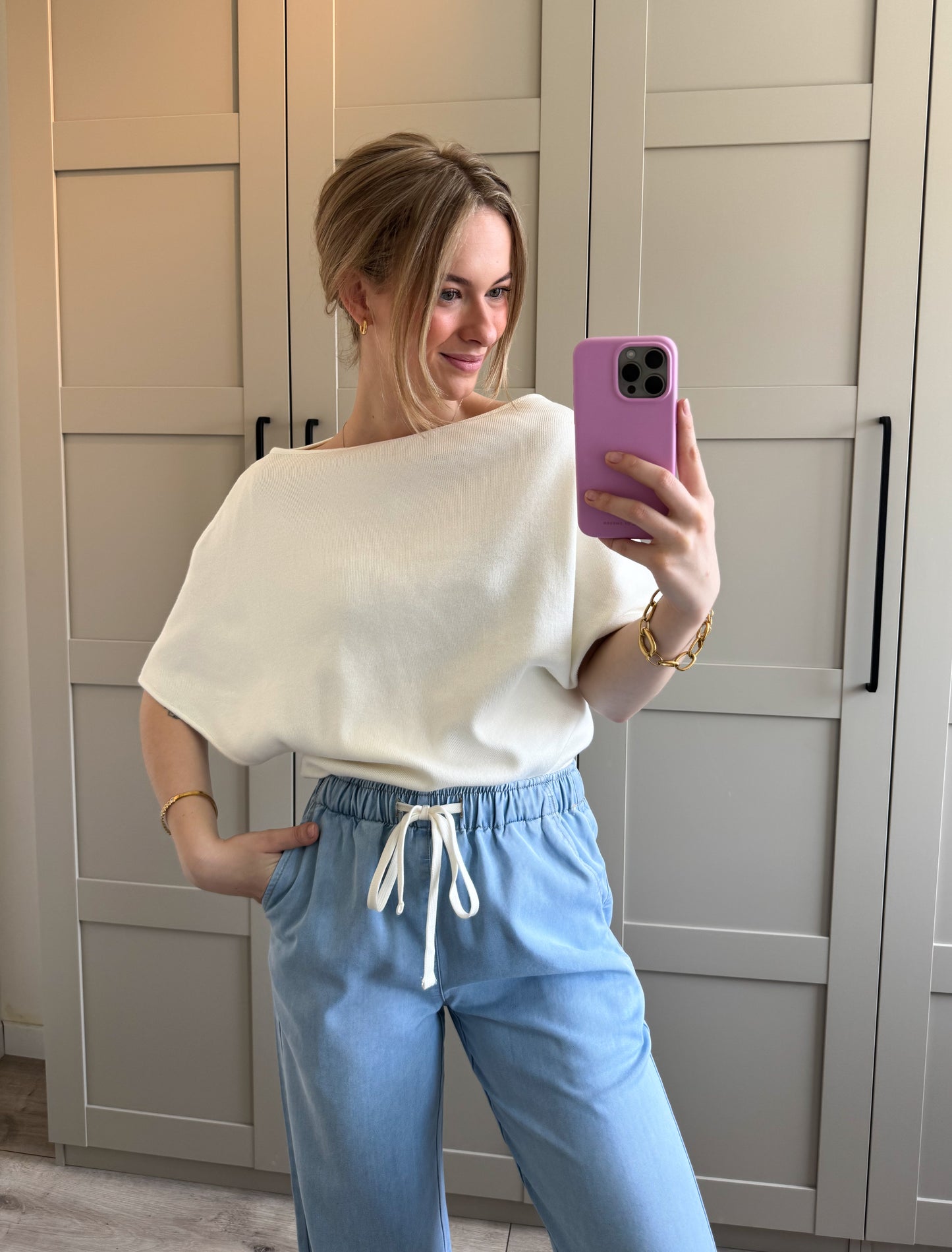 Top | Leanne | Ecru
