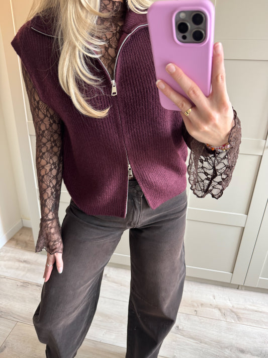 Zipper spencer | Jula | Bordeaux