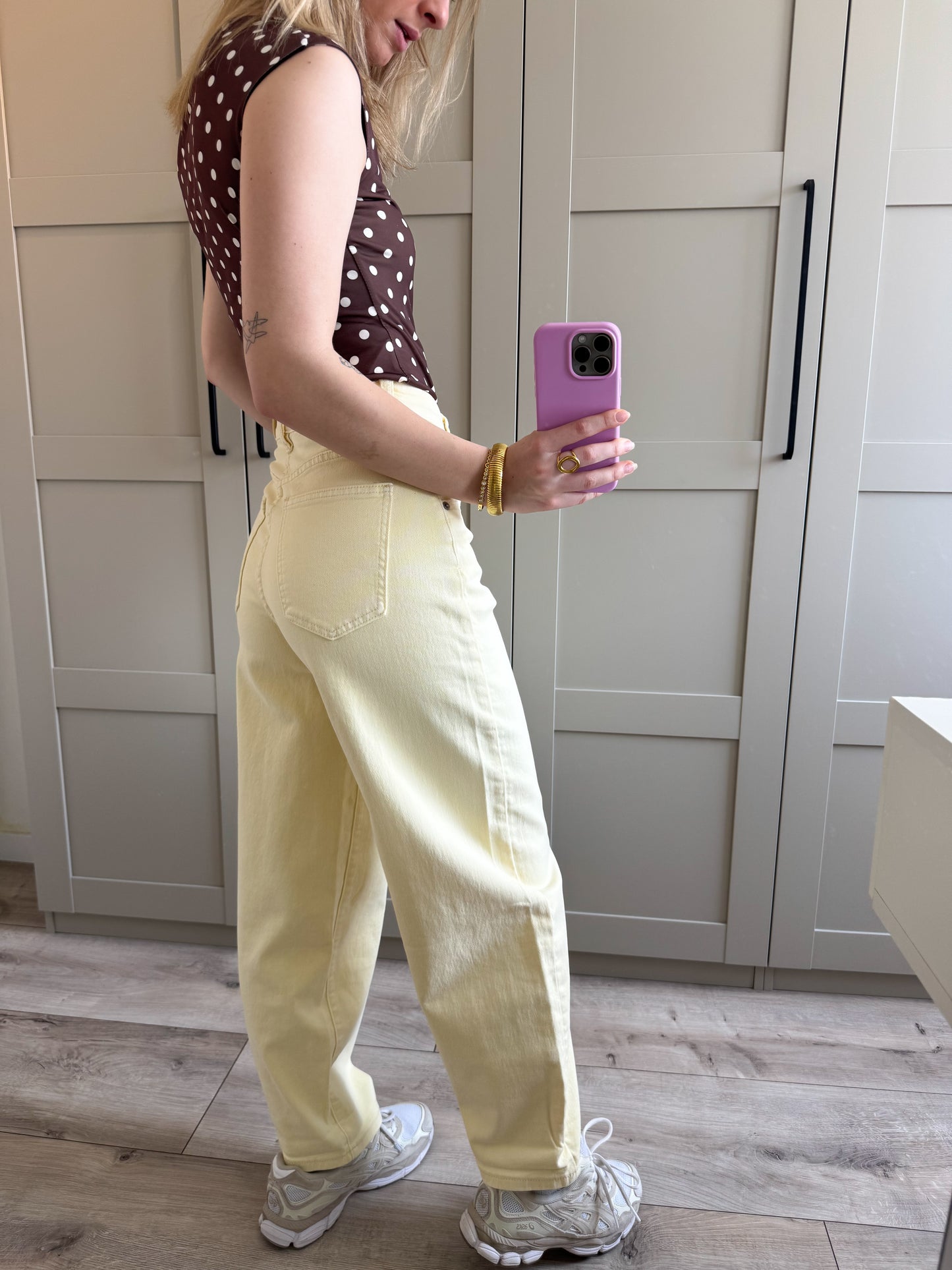 Balloon jeans | Chiara | Lichtgeel denim