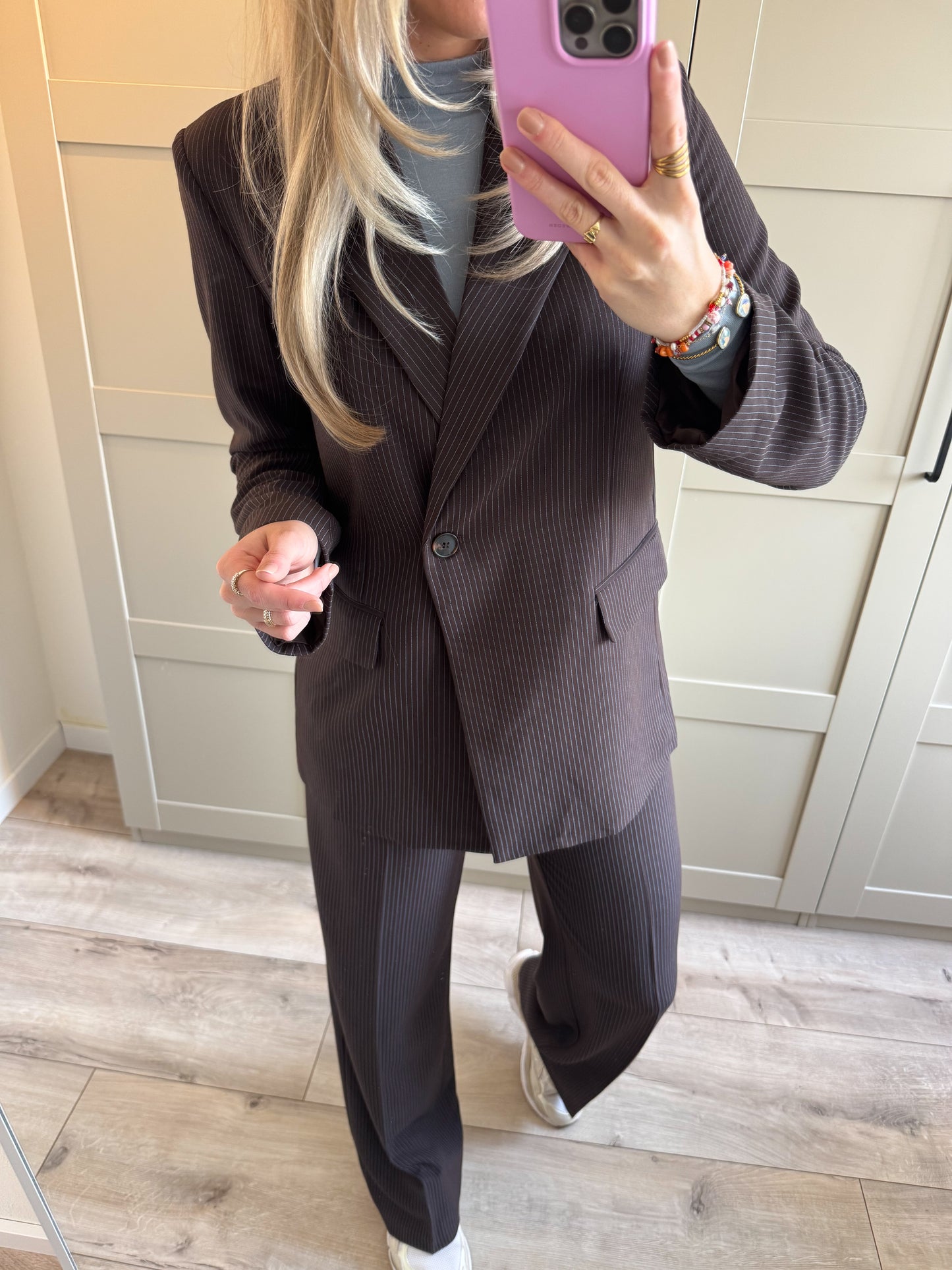 Blazer | Lianne | Bruin blauw streep