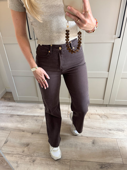 Wide leg jeans | Puck | Bruin denim