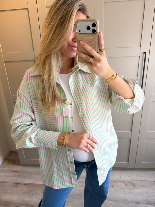 Blouse | Ayla | Roze groen