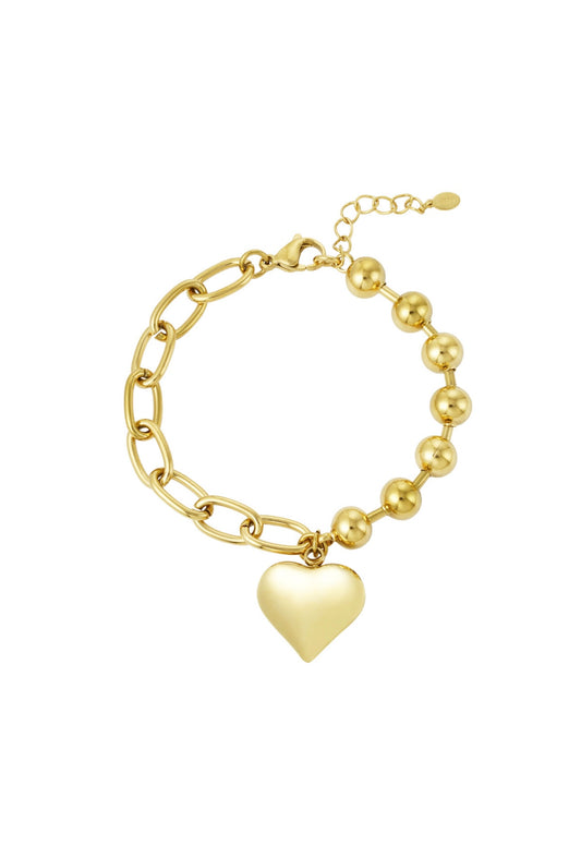 Armband | Heart chunky | Goud