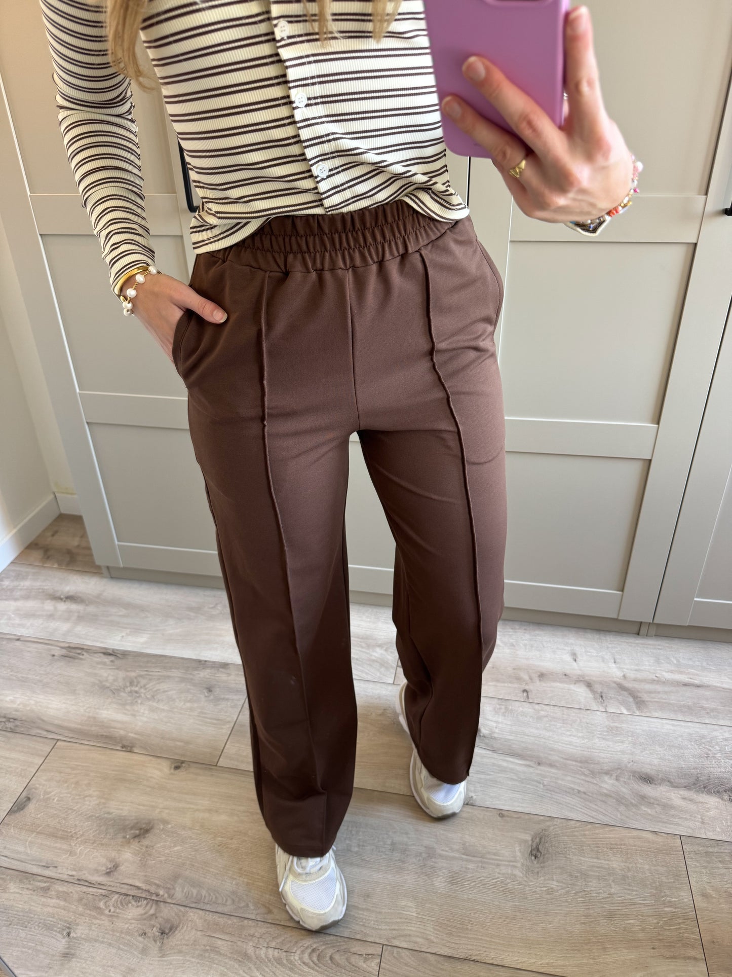 Wide leg broek | Quinty | Bruin
