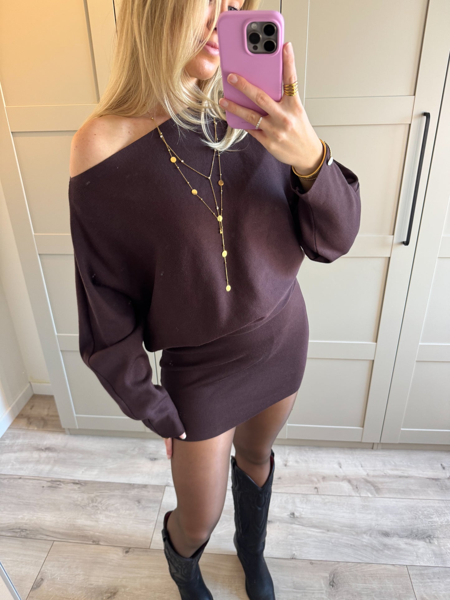 Jurk | Tessa | Donkerbruin