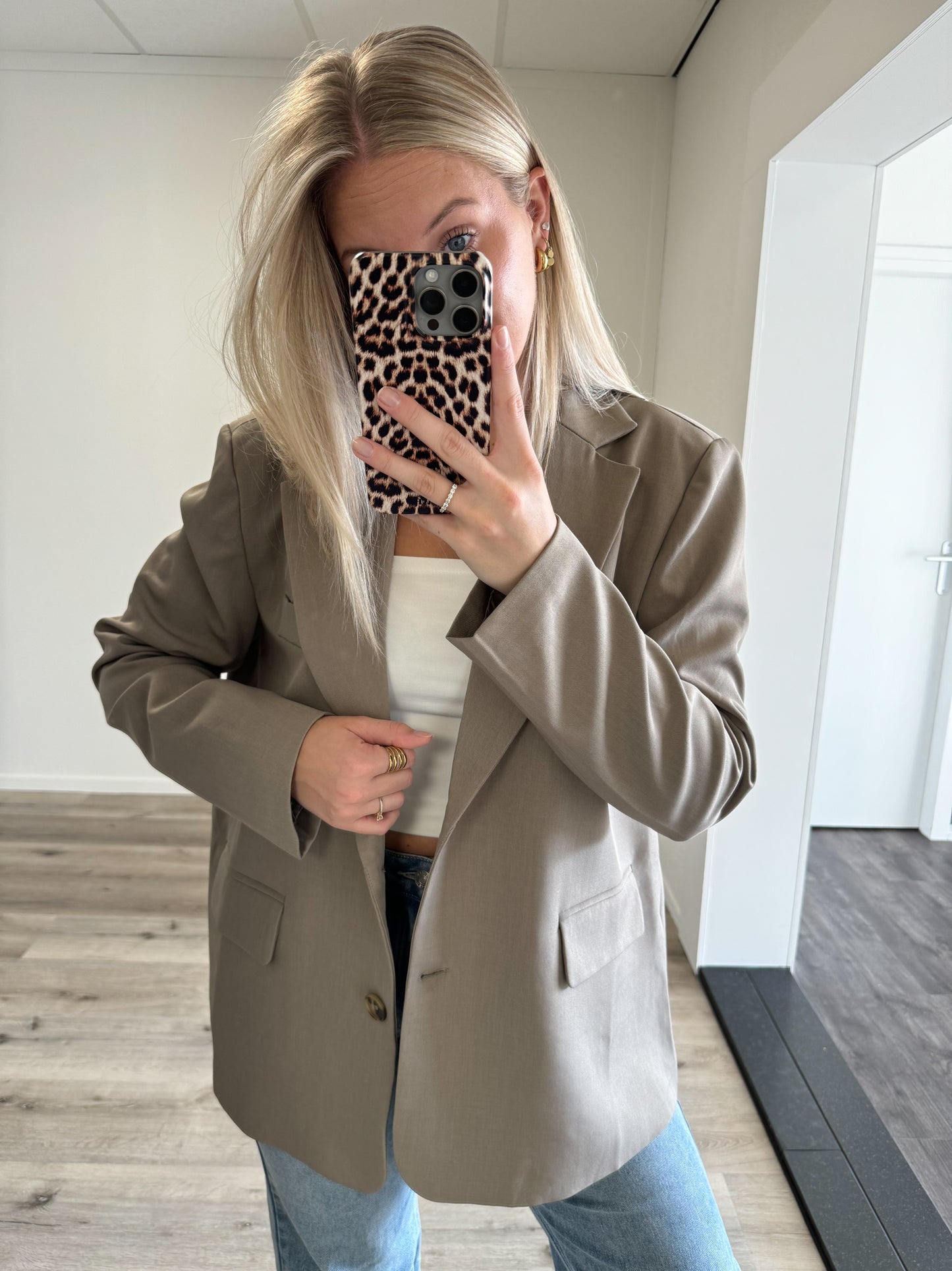 Blazer | Lotte | Taupe (overslag rug)