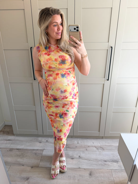 Jurk | Cato | Geel multi