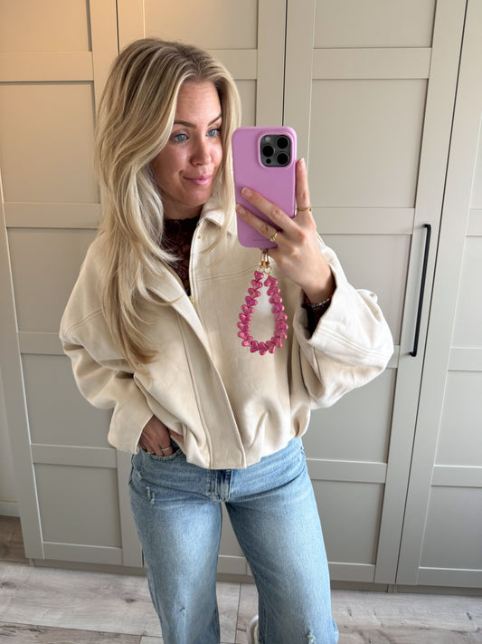 Suede oversized jacket | Ami | Licht beige