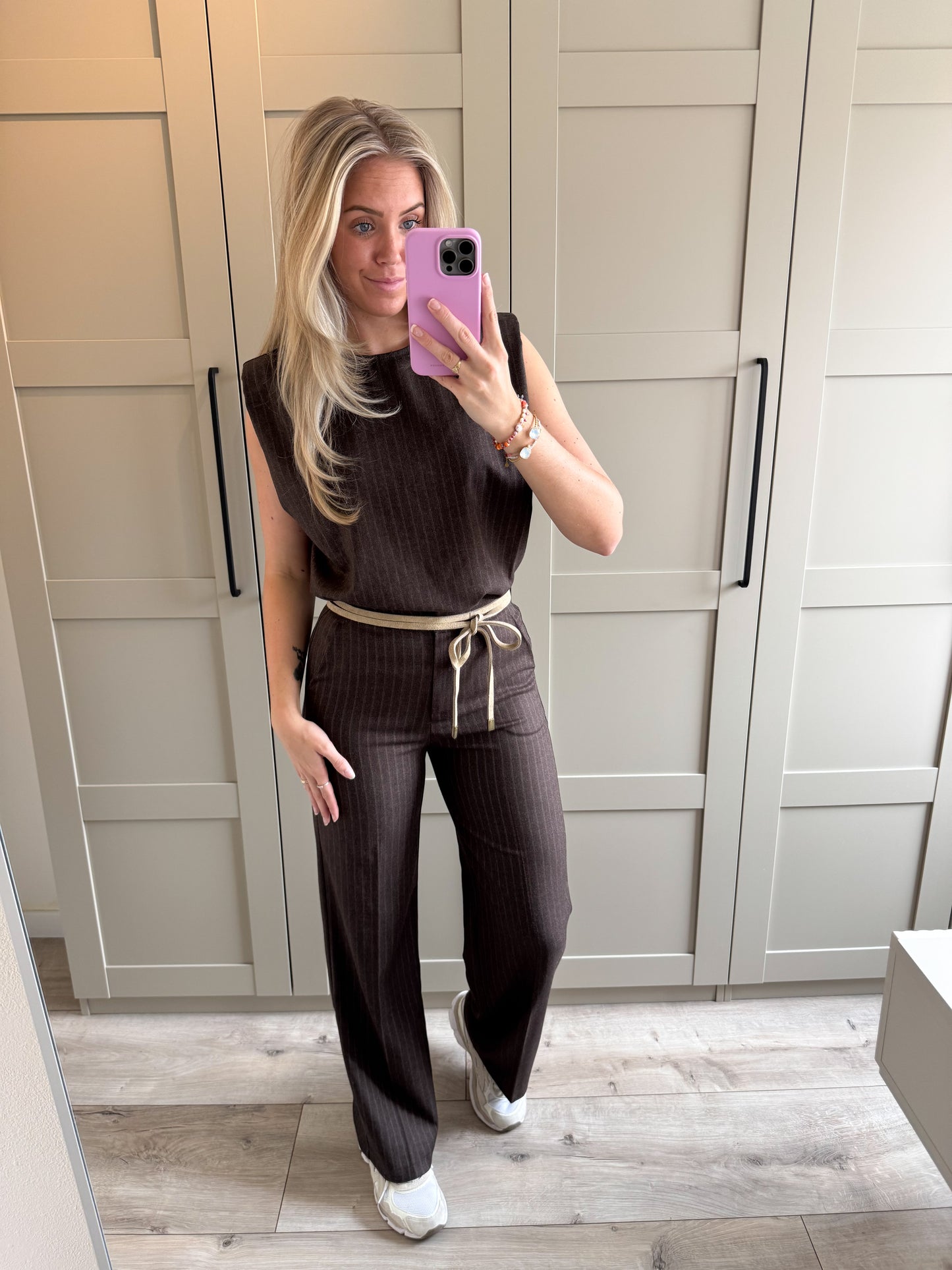 Top | Venna | Bruin beige streep