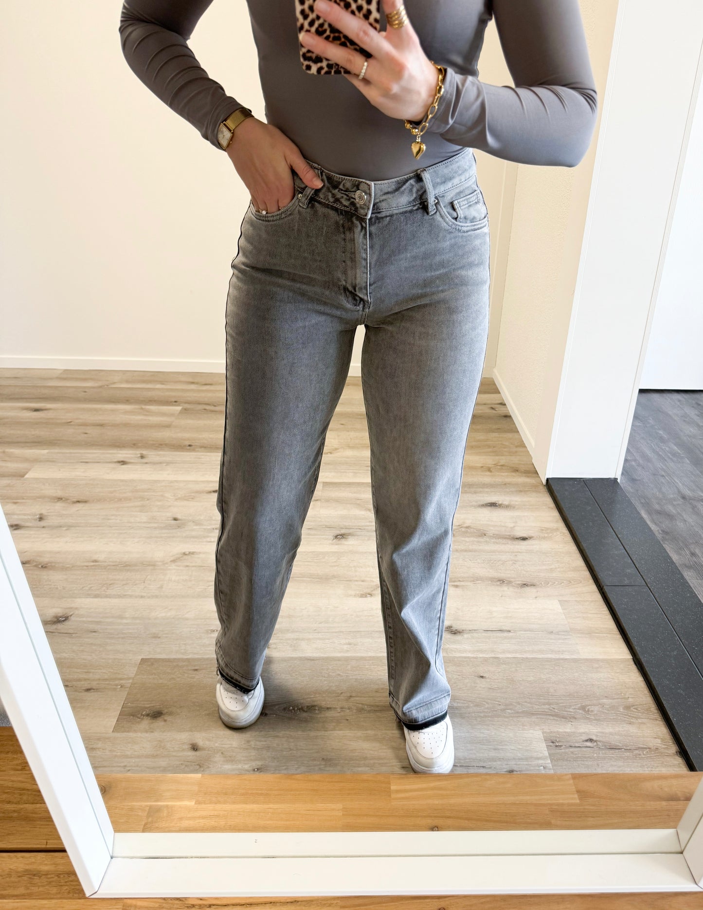 Wide leg jeans | Fenna | Grijs