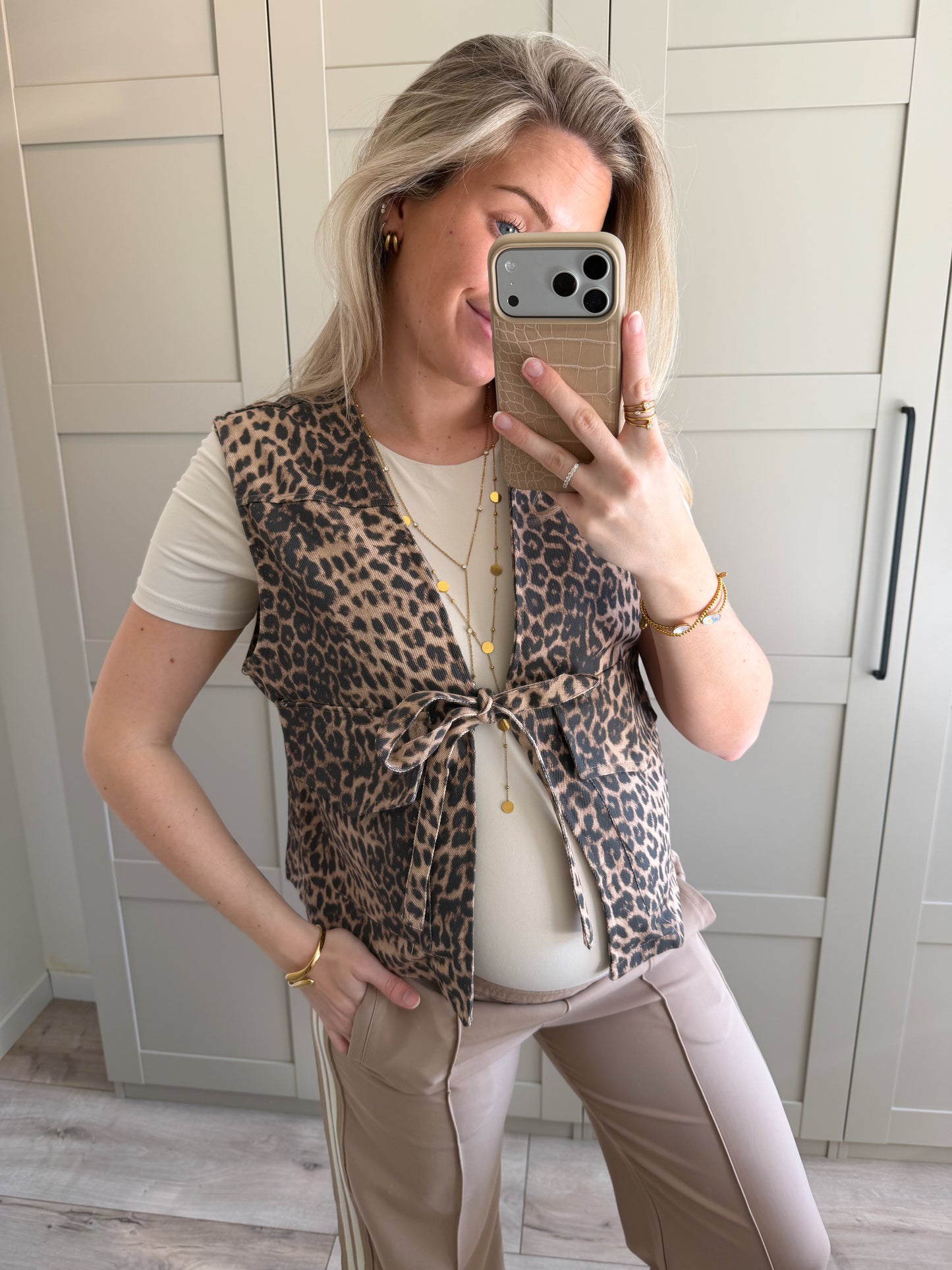Gilet | Kate | Leo print denim
