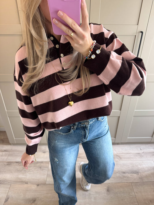 Polo trui | Jeline | Roze bruin